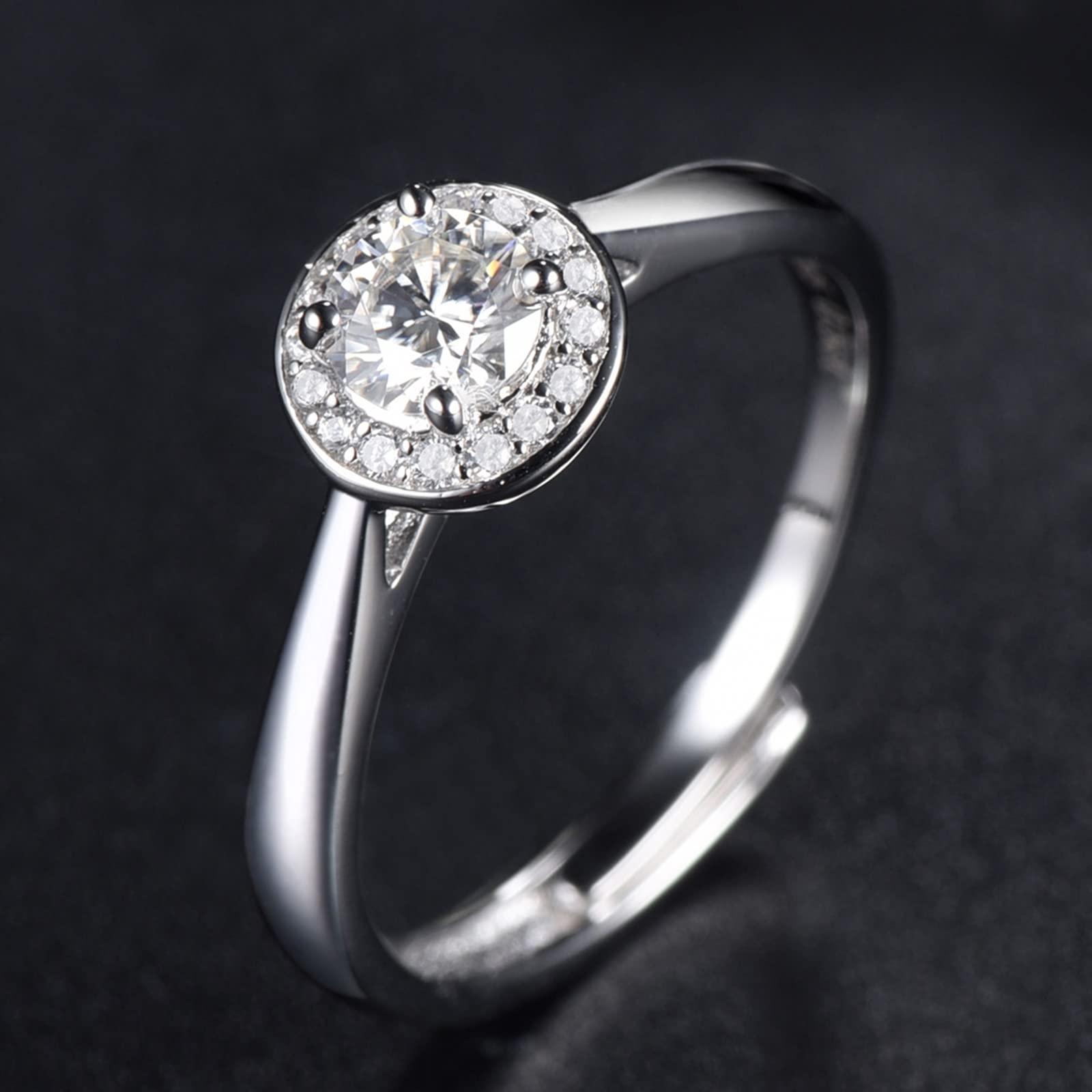 Elegant Sterling Silver & White Gold Rings for Women - Round Zirconia Wedding Bands, Anniversary & Engagement Rings - Perfect for Bridal Jewelry, Gift Giving & Special Occasions