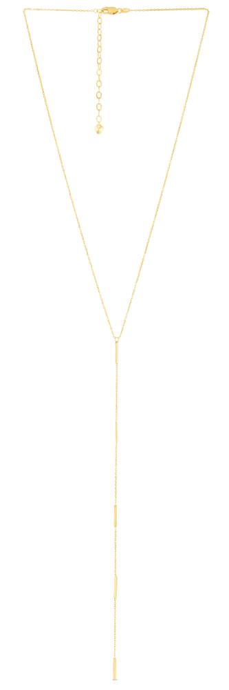 14K Gold Geometric Station Bar Y Necklace for Women - Elegant Layered Minimalist Pendant Chain - Perfect for Everyday Wear, Date Nights & Special Occasions