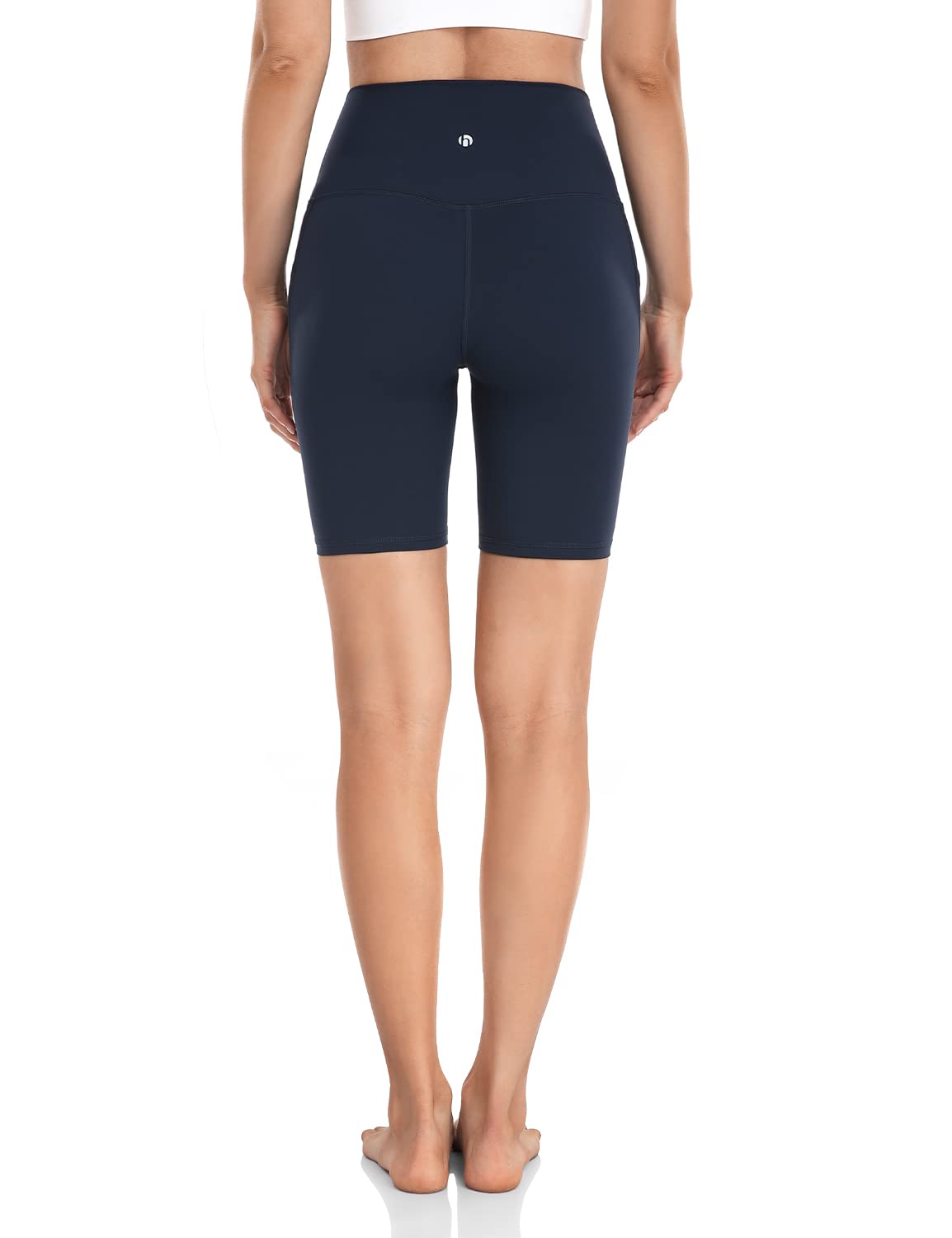 HeyNuts Women's High Waist Compression Yoga Shorts with Side Pockets - 4