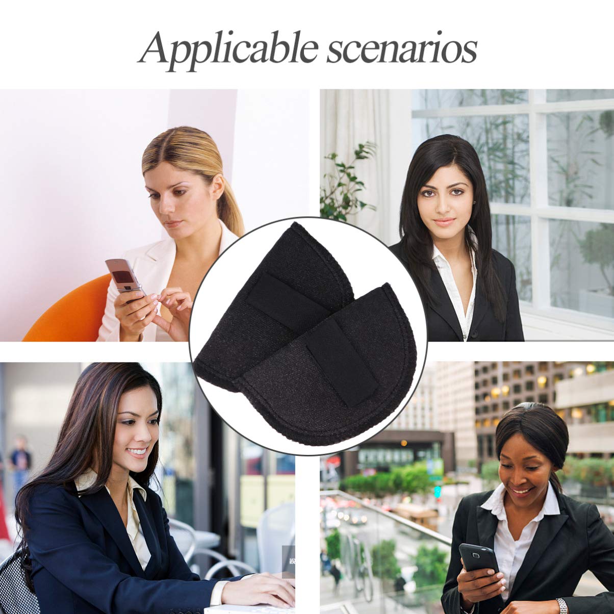 1 Pair Reusable Shoulder Enhancer Pads for Suits, Coats & Shirts - Sticky Shoulder Pads for Women & Men (Black) | Perfect for Formal Wear, Office Attire & Special Occasions