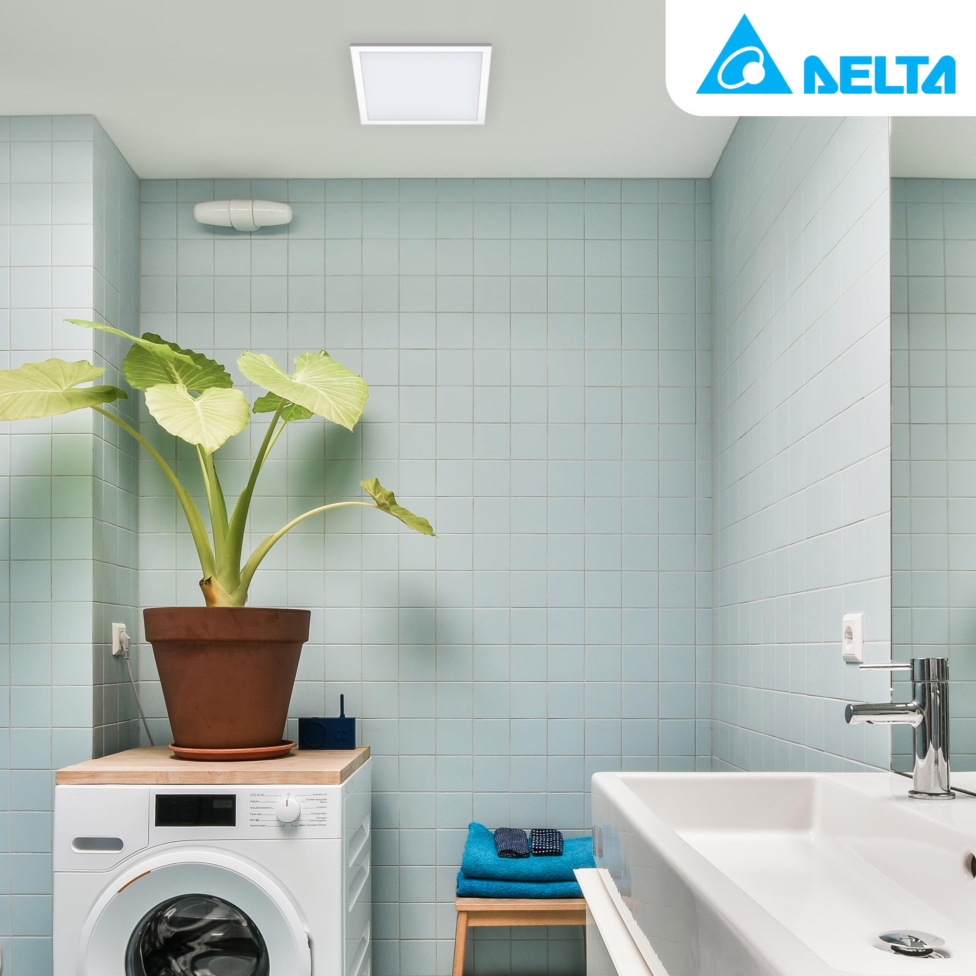 Delta Electronics ITG100ELED BreezIntegrity 100 CFM Bathroom Exhaust Fan with Dimmable LED Light - White | Quiet Ventilation for Bathroom, Kitchen, Laundry Room & Home Office
