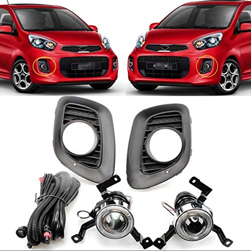 2015-2017 Kia Picanto Morning Fog Lights Kit - Durable Front Bumper Driving Lamps with Easy Installation | Perfect for Night Driving & Bad Weather Visibility
