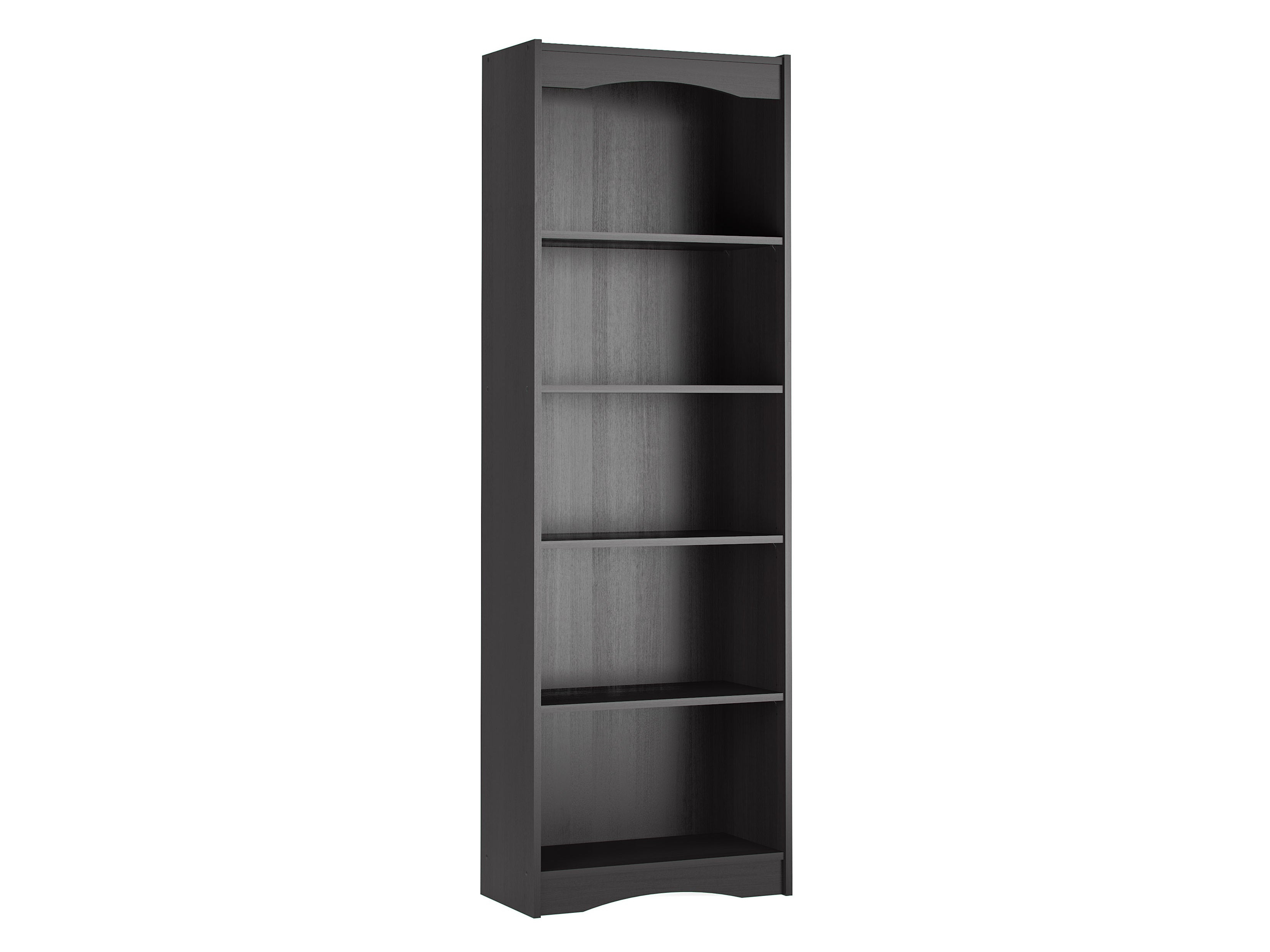 Modern Black Tall Bookcase - 5-Tier Wooden Bookshelf for Home & Office - Perfect for Living Room, Bedroom, or Study Organization