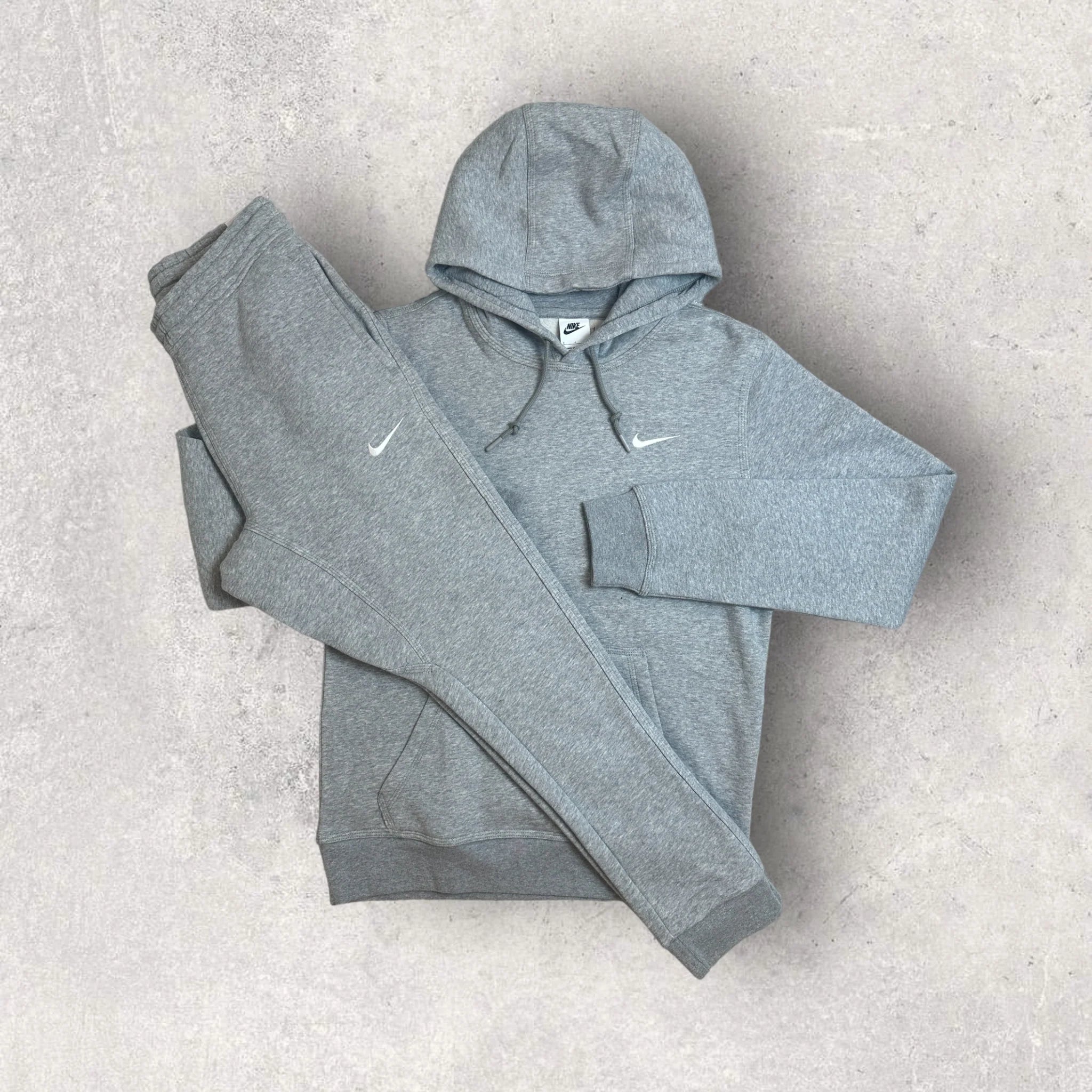Nike Swoosh Fleece Tracksuit Set for Men & Women - Grey, Comfortable & Stylish Jogging Suit for Running, Gym, and Casual Wear