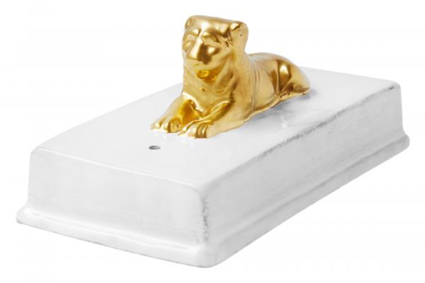 Lion on Slab Incense Holder - Handcrafted Ceramic Aromatherapy Burner for Meditation, Yoga & Home Decor | Perfect for Relaxation & Spiritual Practices