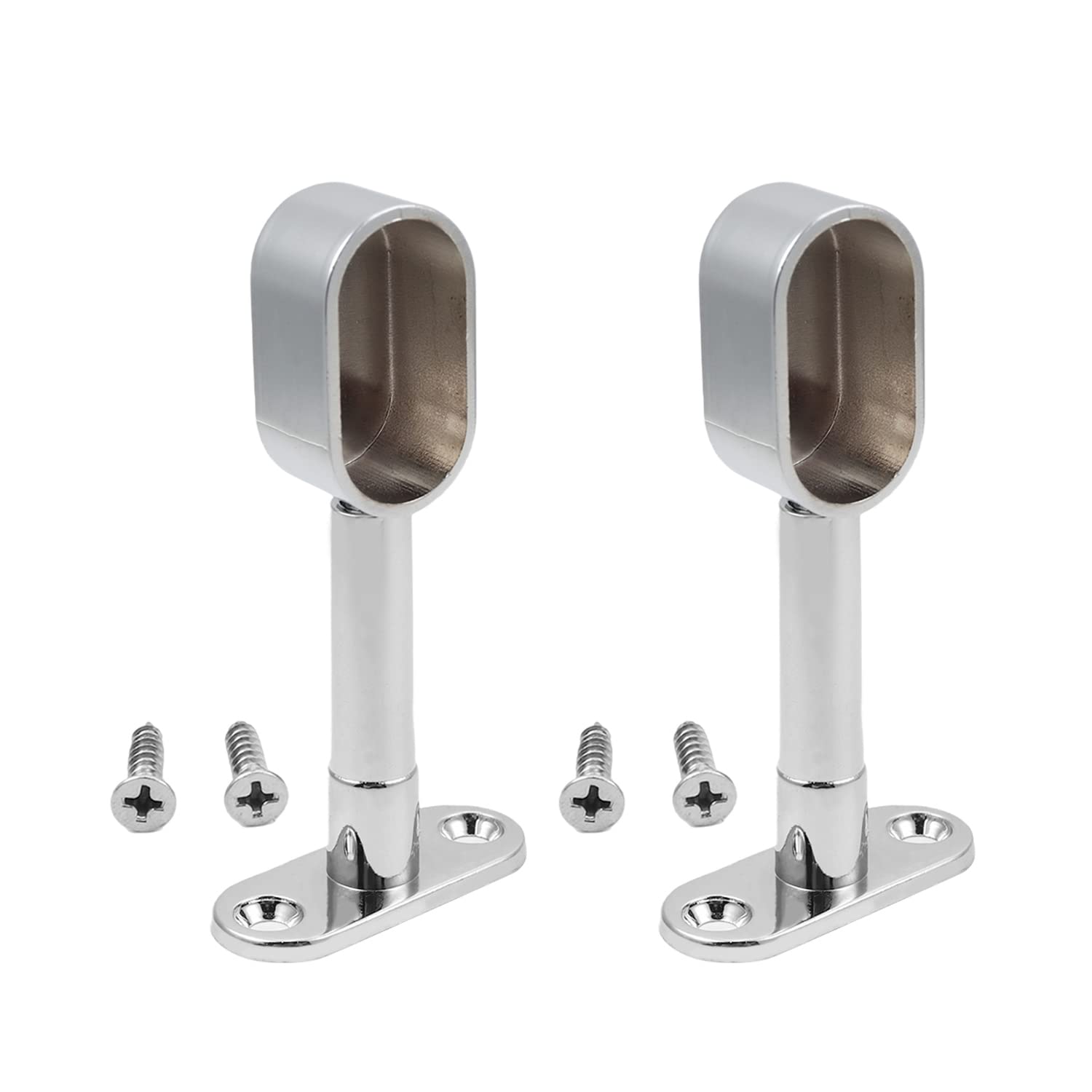 MroMax Adjustable Shower Curtain Rod & Wardrobe Pipe Bracket - Wall Mounted Support for 0.63