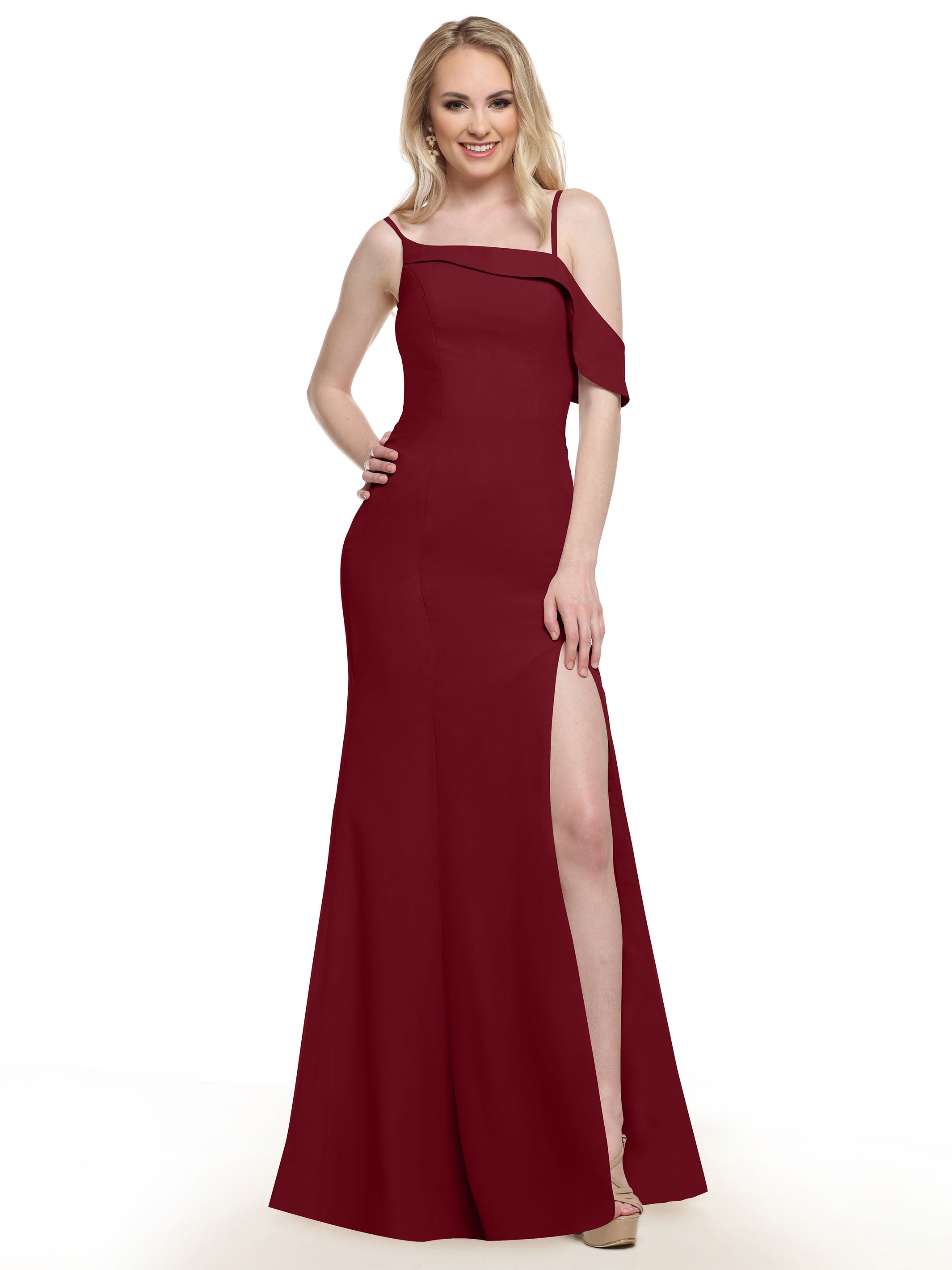 Elegant One Shoulder Fit and Flare Chiffon Bridesmaid Dress 80153 - Perfect for Weddings, Proms & Formal Events