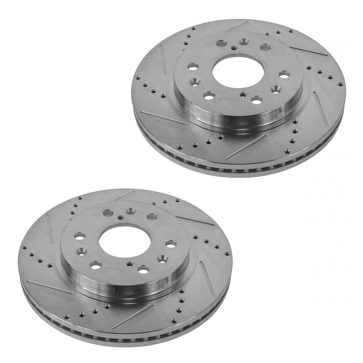 High-Performance Drilled & Slotted Brake Rotor Kit with Posi Quiet Ceramic Pads - Front | Enhanced Stopping Power for Cars, Trucks & SUVs | Ideal for Racing, Towing & Daily Driving