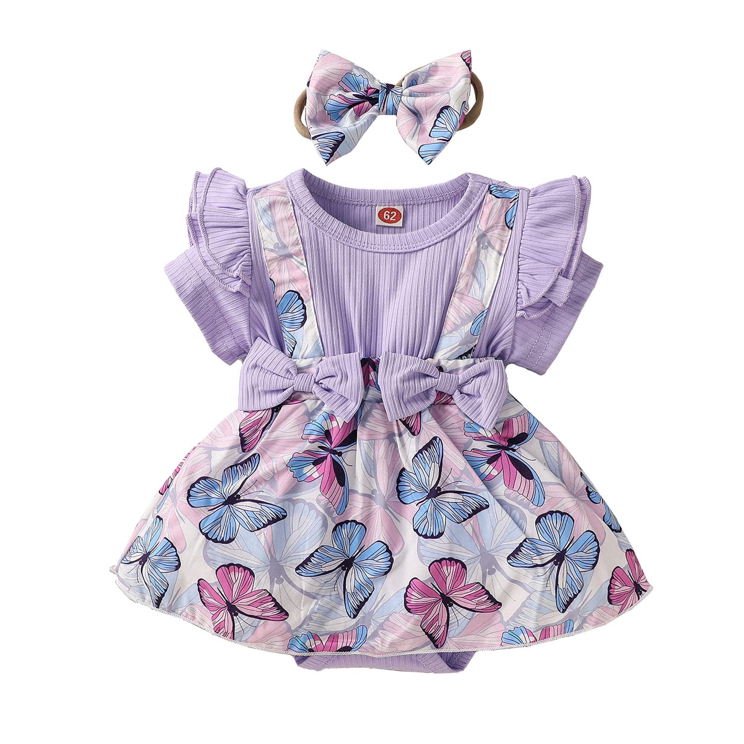 Christmas Baby Girl Outfit - Long Sleeve Floral Romper Dress & Bodysuit Playsuit for Infant Girls | Fall & Holiday Season Wardrobe