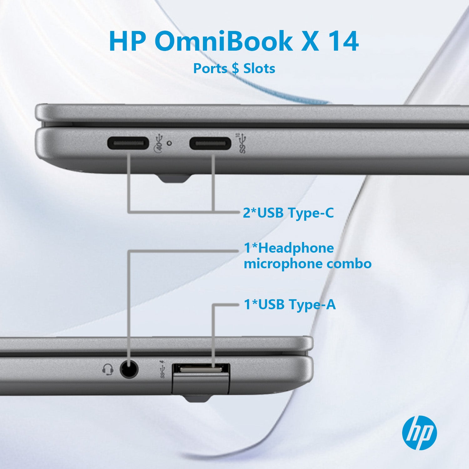 HP OmniBook X 14 Laptop - Snapdragon X Plus, 16GB RAM, 512GB SSD, Windows 11 Home, Silver | Lightweight & Powerful for Business, Travel & Remote Work