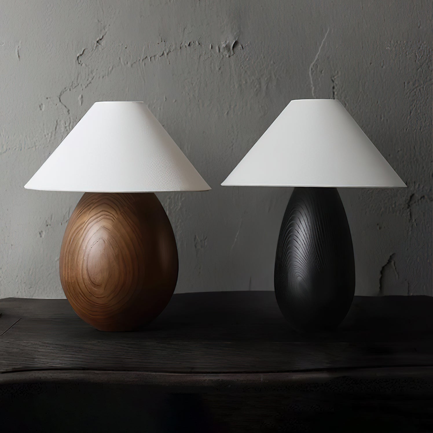 Rustic Mountain Wood Table Lamp - Handcrafted Natural Wood Nightstand Light for Bedroom, Living Room, and Office Decor - Perfect for Cozy Reading Nook or Farmhouse Style Home