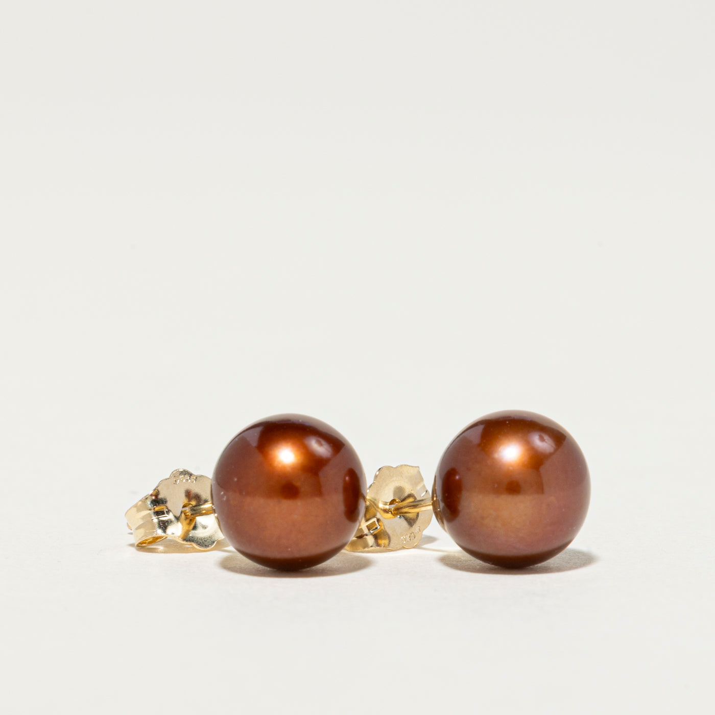 Luxury Chocolate Pearl Stud Earrings for Women - 14K Gold Plated Elegant Jewelry Gift for Her - Perfect for Weddings, Parties & Everyday Wear
