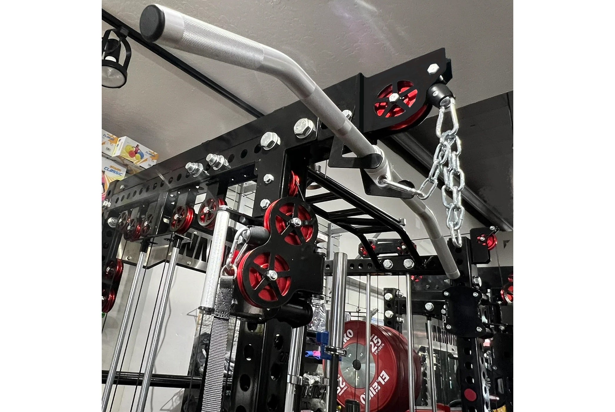 Warrior 3.0 Cable Crossover Pulley Power Rack Gym System with Lat Pulldown - Home & Commercial Gym Equipment for Strength Training & Fitness Workouts