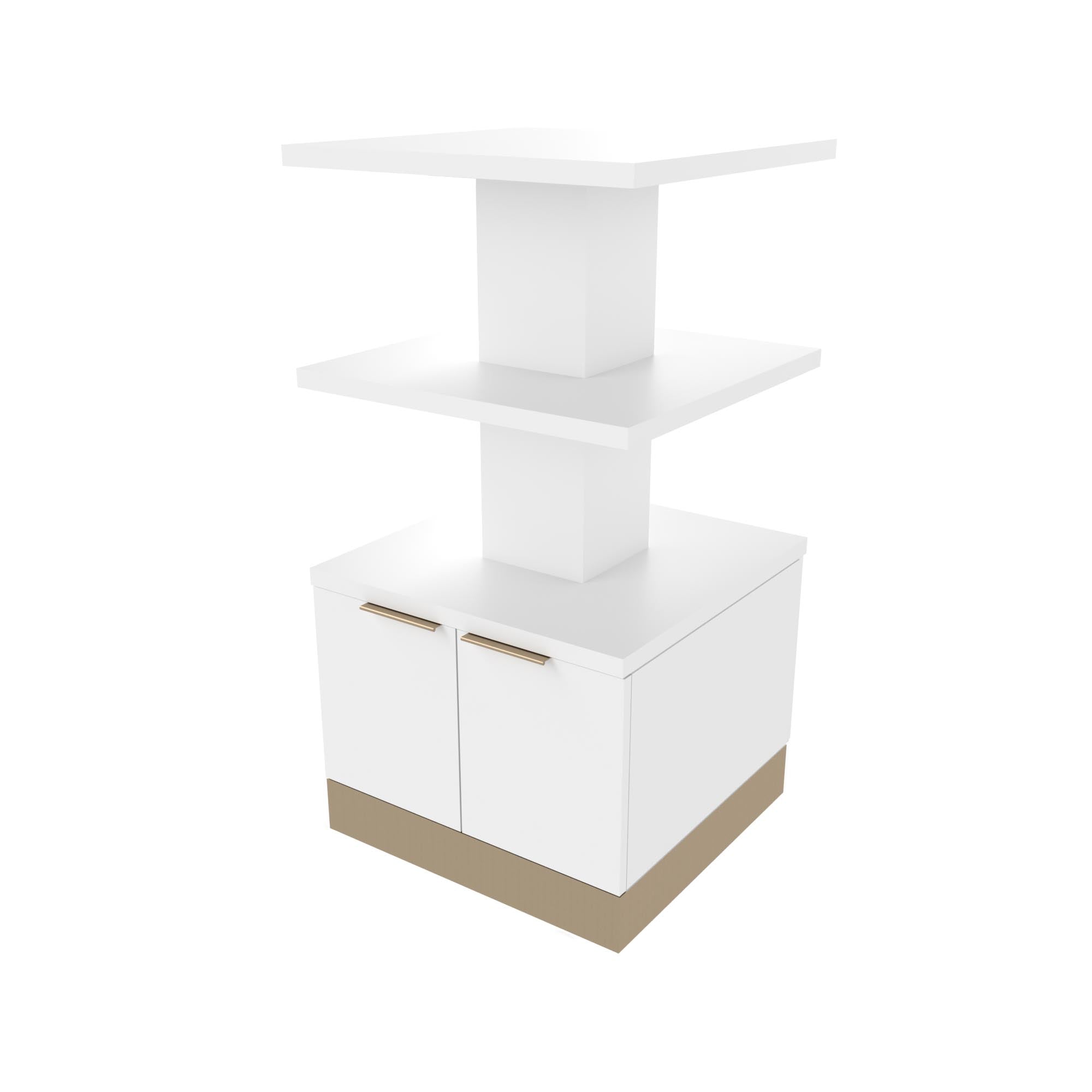 Nico Stacked Retail Display Case with Accent Toe Kick - Perfect for Boutique, Jewelry & Retail Store Showcase