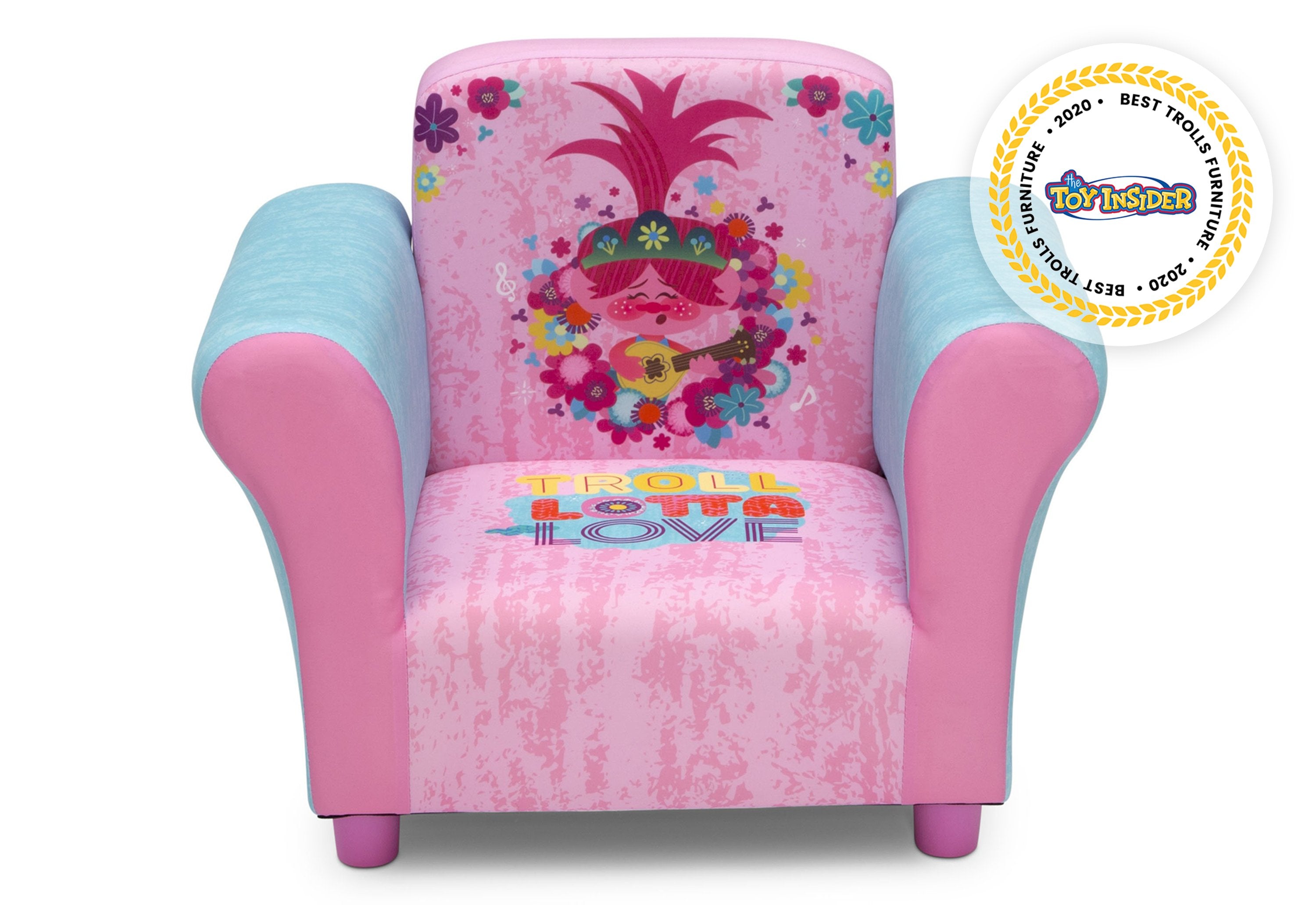 Trolls World Tour Themed Upholstered Chair for Kids - Fun & Comfortable Movie-Inspired Seating for Playrooms & Bedrooms