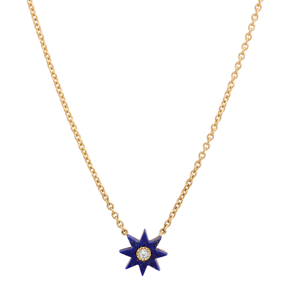 Twinkle Hard Stone Necklace for Women - Natural Gemstone Pendant Jewelry in 4 Colors (Amber, Lapis, Onyx, Rose Quartz) - Perfect for Gifts, Parties & Everyday Wear