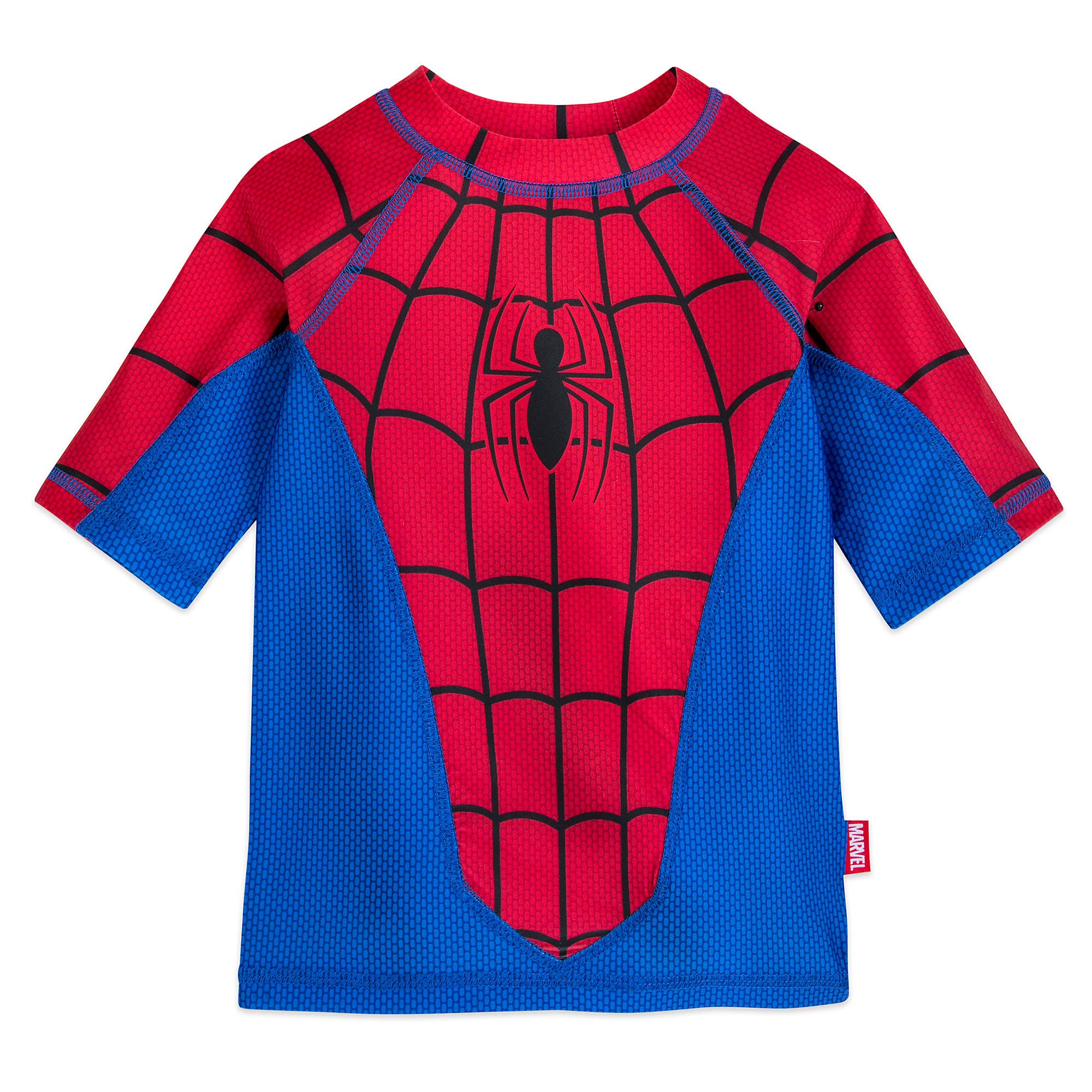 Marvel Spider-Man Boys' Rash Guard Shirt - UPF 50+ Sun Protection for Swimming, Surfing & Beach Activities