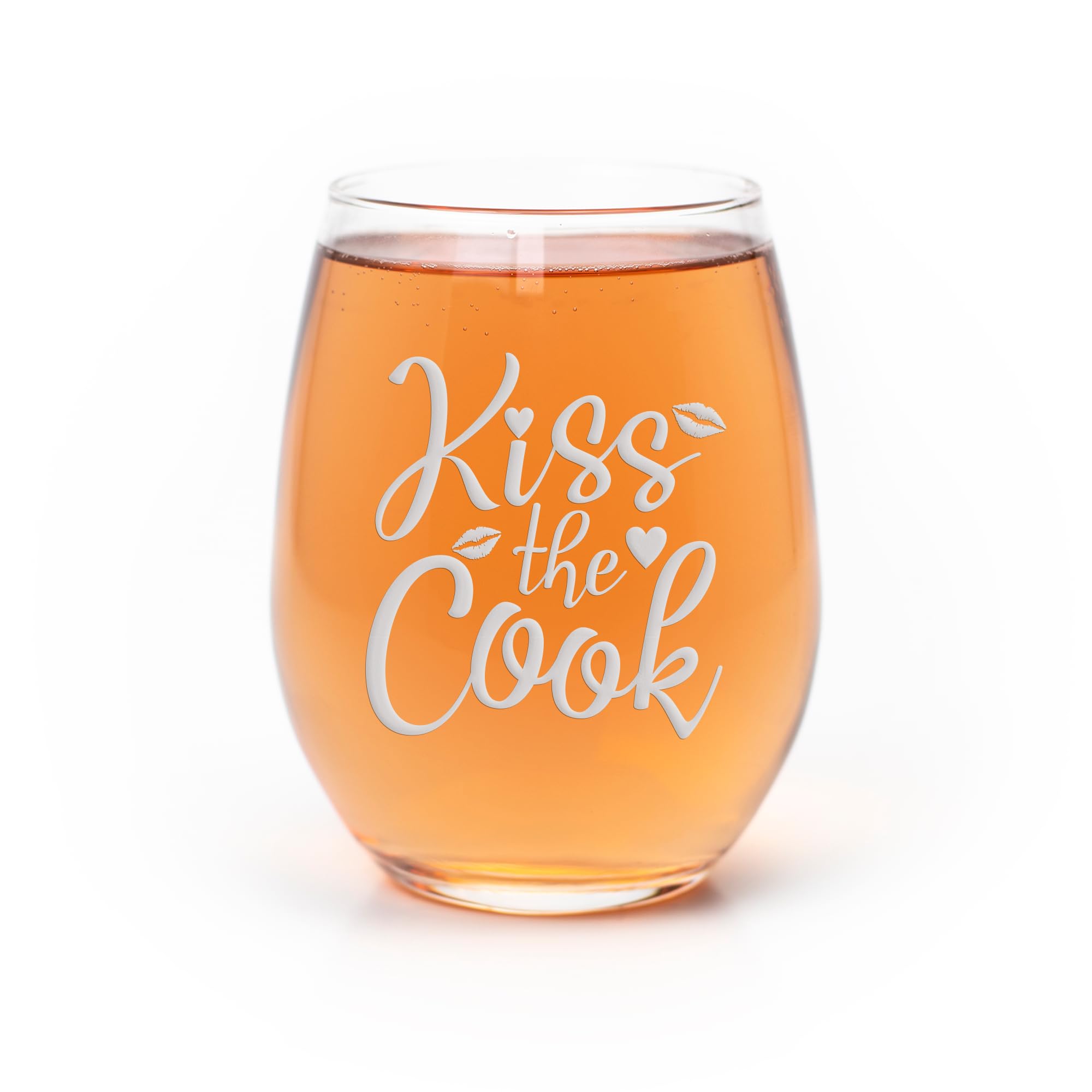 Kiss the Cook Stemless Wine Glass - Durable Kitchen Wine Glass for Chefs & Cooking Enthusiasts | Perfect Cooking Gift, Chef Gift & Kitchen Accessory | Ideal for Wine Tasting, Cooking Shows & Dinner Parties