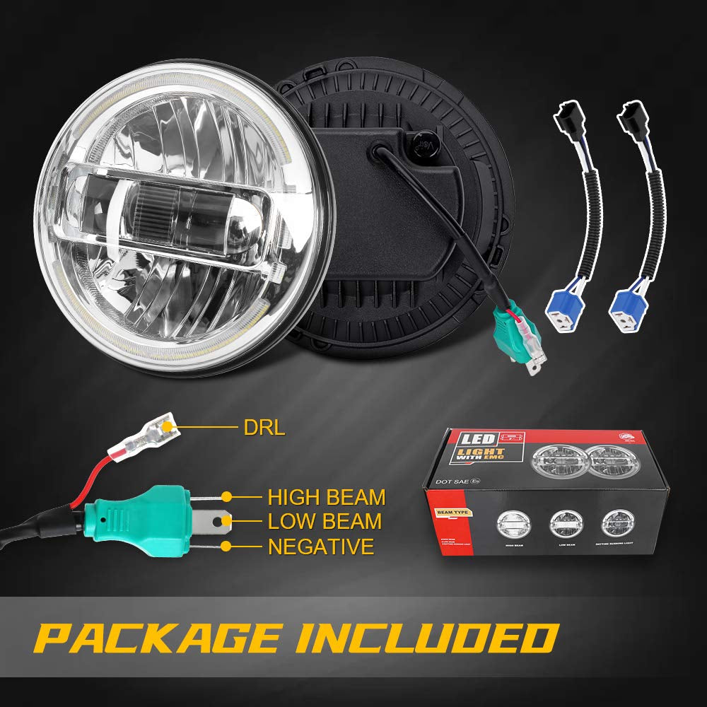 LOYO 7 Inch LED Headlights for Off-Road Trucks & Jeeps - King Kong Series (RHD) - Perfect for Night Driving, Off-Roading & Adventure Vehicles