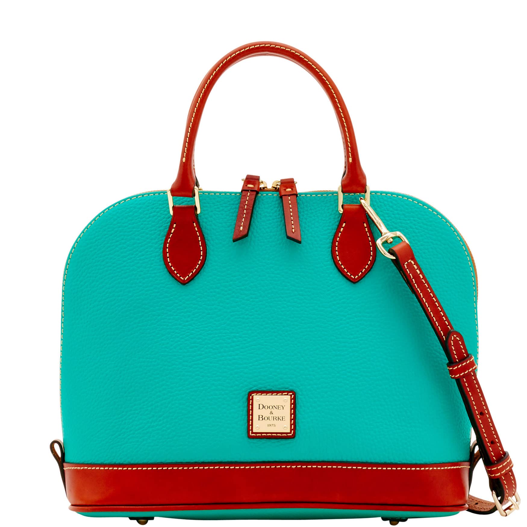 Dooney & Bourke Pebble Grain Leather Zip Top Satchel Handbag for Women - Perfect for Work, Travel & Everyday Use