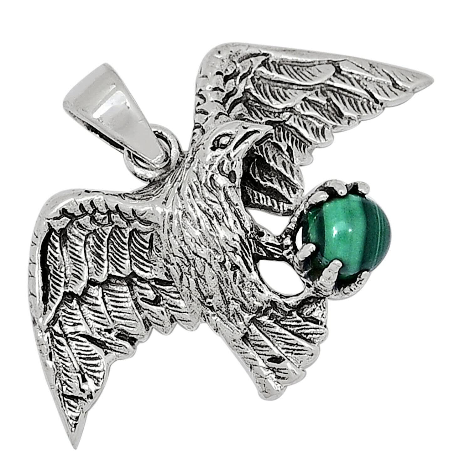 Malachite 925 Sterling Silver Pendant Necklace for Women - Elegant Green Gemstone Jewelry Gift for Birthday, Anniversary & Special Occasions