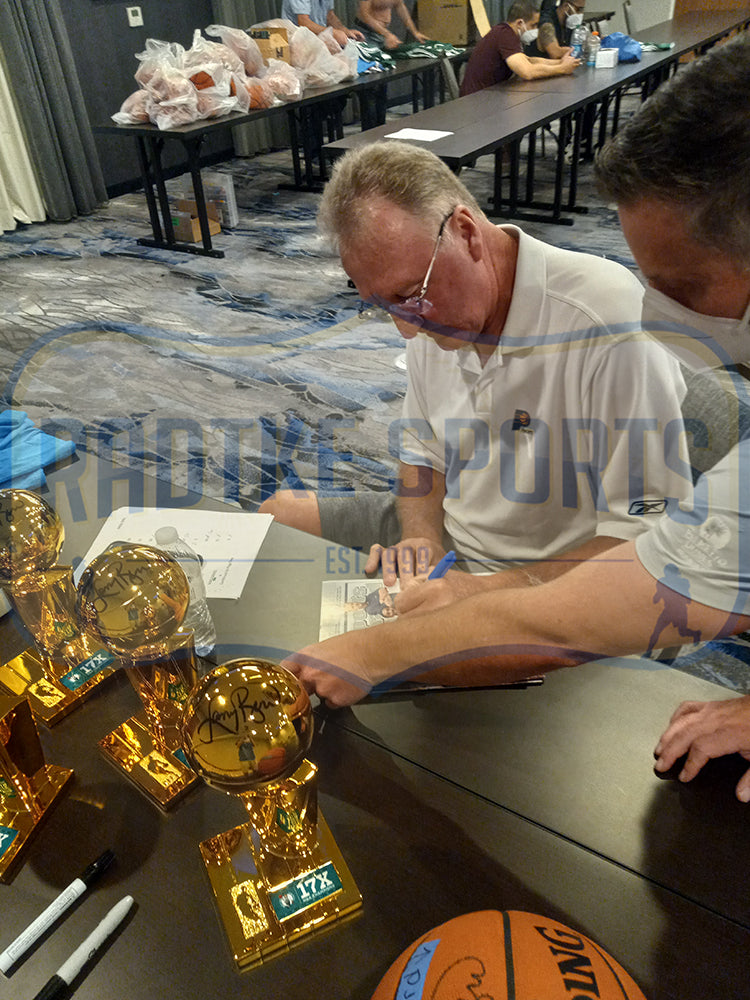 Larry Bird Autographed Boston Celtics 12 Inch NBA Championship Trophy - 17x NBA Champions Larry O'Brien Trophy Replica - Perfect for Sports Memorabilia Collectors and Celtics Fans Display