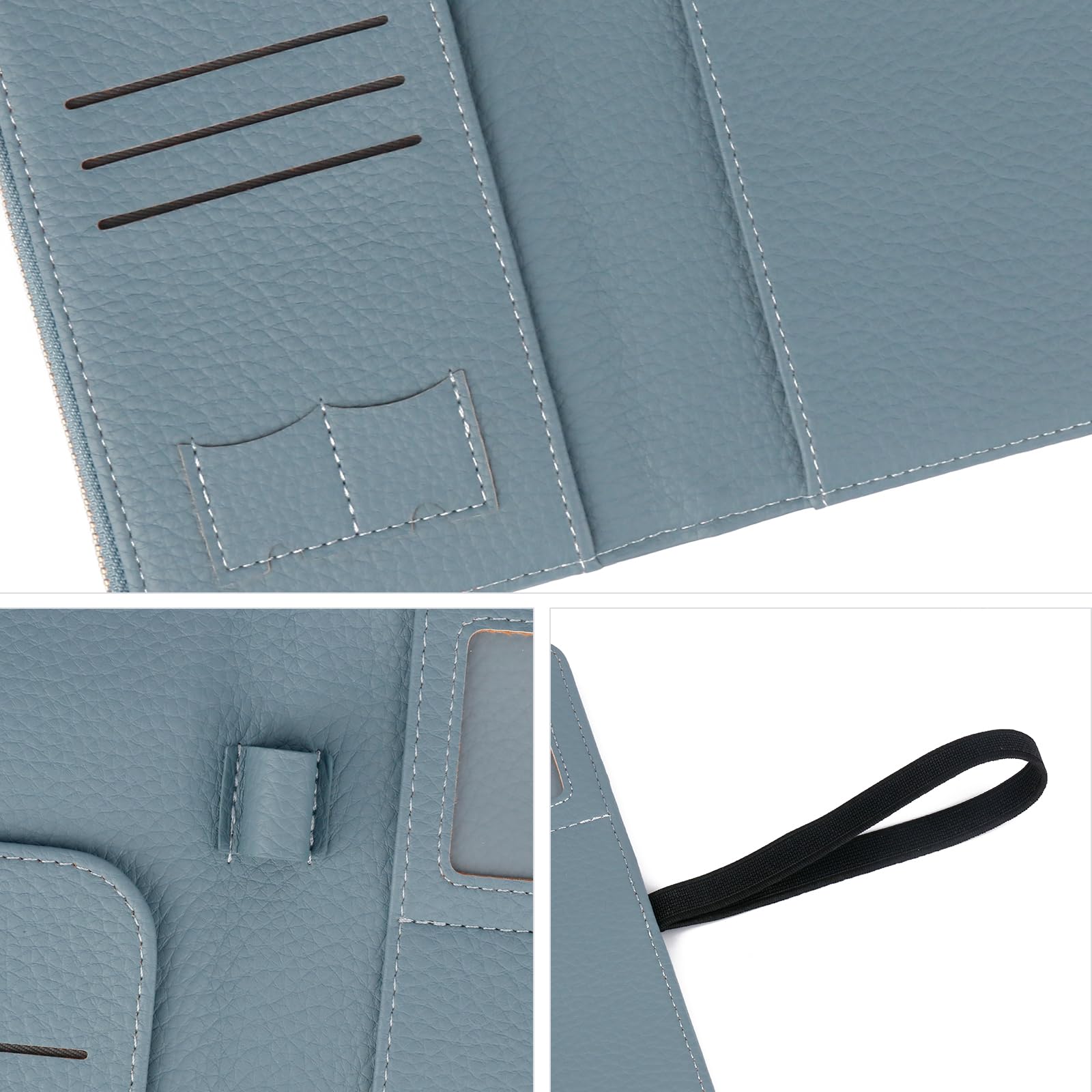 TIGARI RFID Passport Wallet for Women - Leather Travel Wallet with Zipper Pocket & Card Slots - Waterproof Passport Holder & Document Organizer (Blue) - Perfect for Air Travel, Vacation & Business Trips