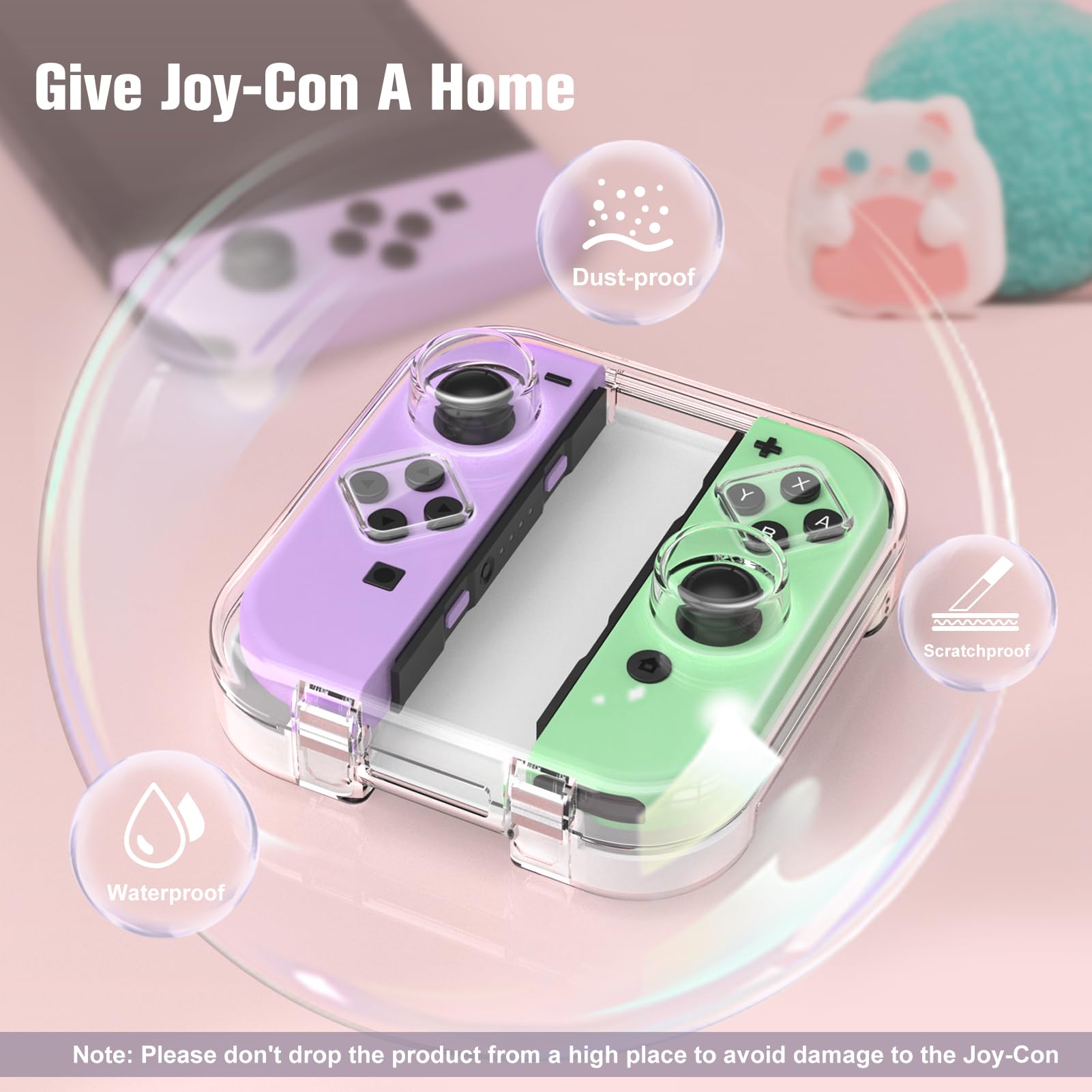Fintie Protective Storage Case for Nintendo Switch Joy-Con - Dustproof Travel Carrying Box with Magnetic Closure for Joy-Con Controllers (Compatible with Switch/OLED/PC) - Perfect for Gaming, Travel & Home Storage