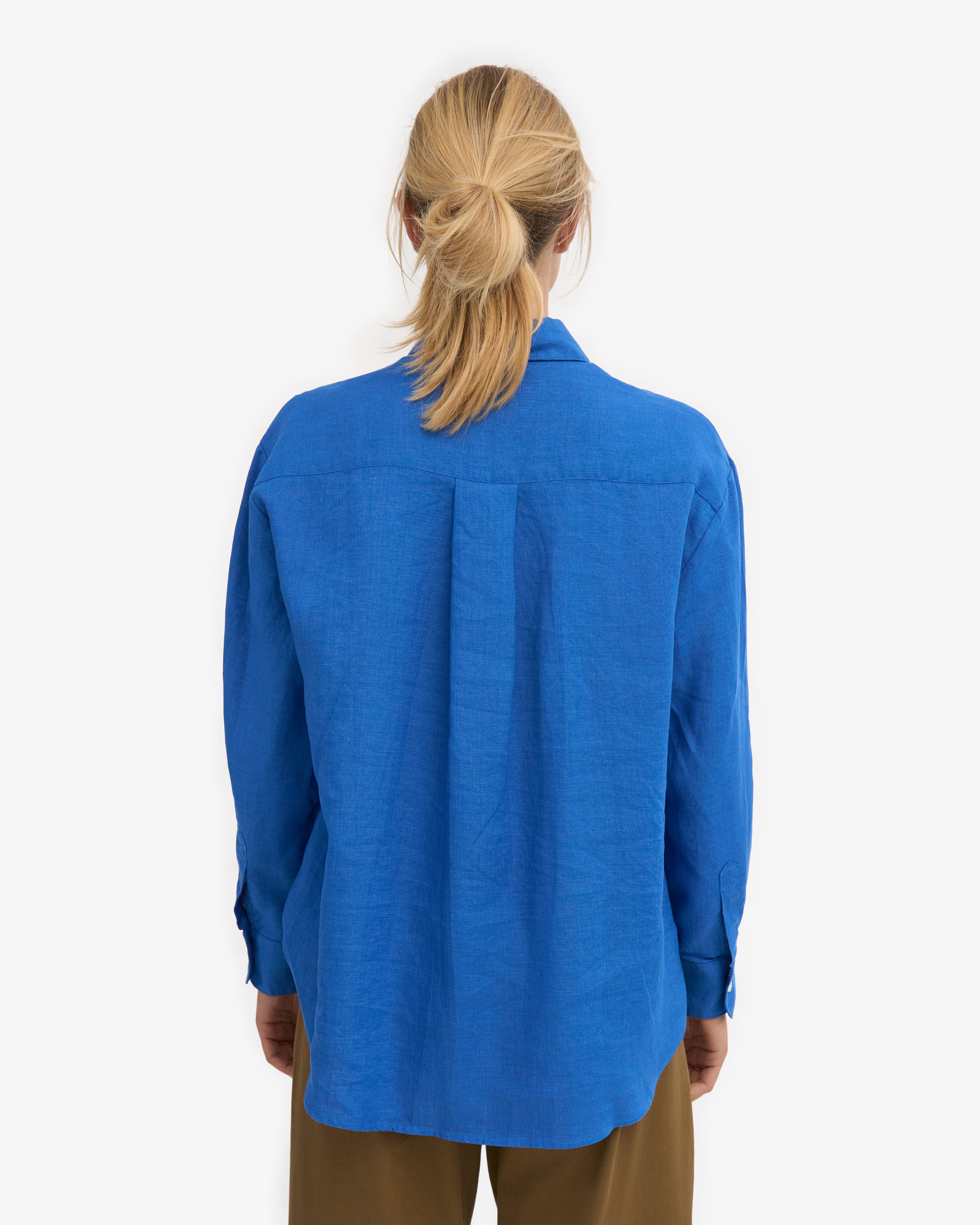 Premium Linen Oversized Shirt for Women - Soft & Breathable Pacific Blue Tunic Top - Perfect for Beach Cover-Up, Summer Outfits & Casual Wear