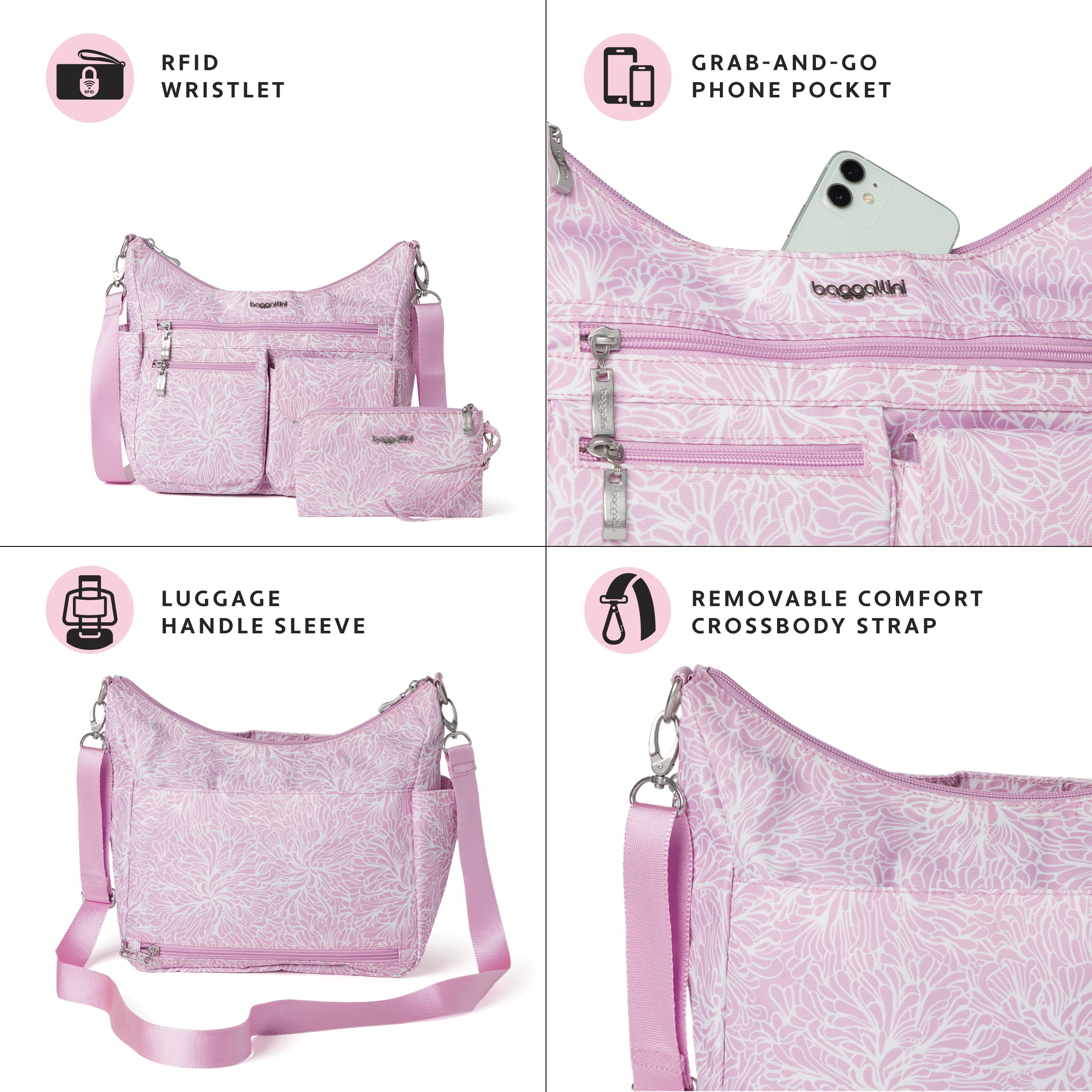 Baggallini Modern Everywhere Crossbody Bag - Stylish & Lightweight Travel Purse for Women - Perfect for Work, Travel & Daily Use