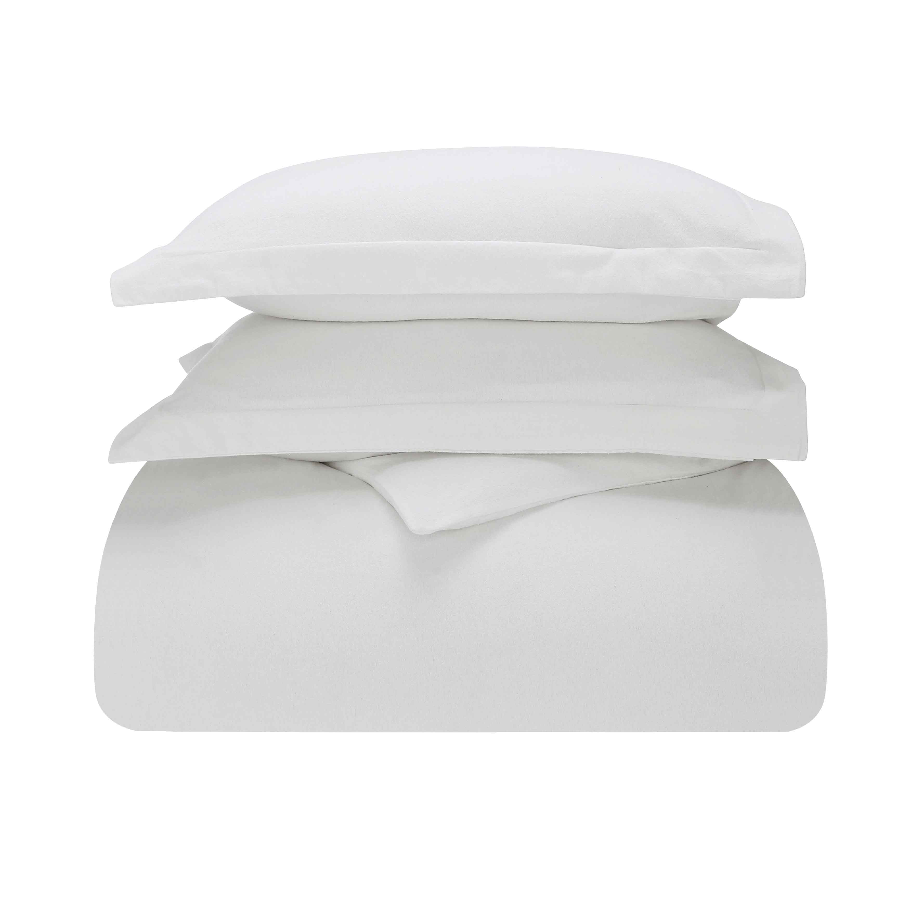 Premium Rome Flannel Cotton Solid Brushed Duvet Cover Set - Soft & Cozy Queen/King Size Bedding for Winter - Perfect for Cold Weather & Cozy Bedroom Decor
