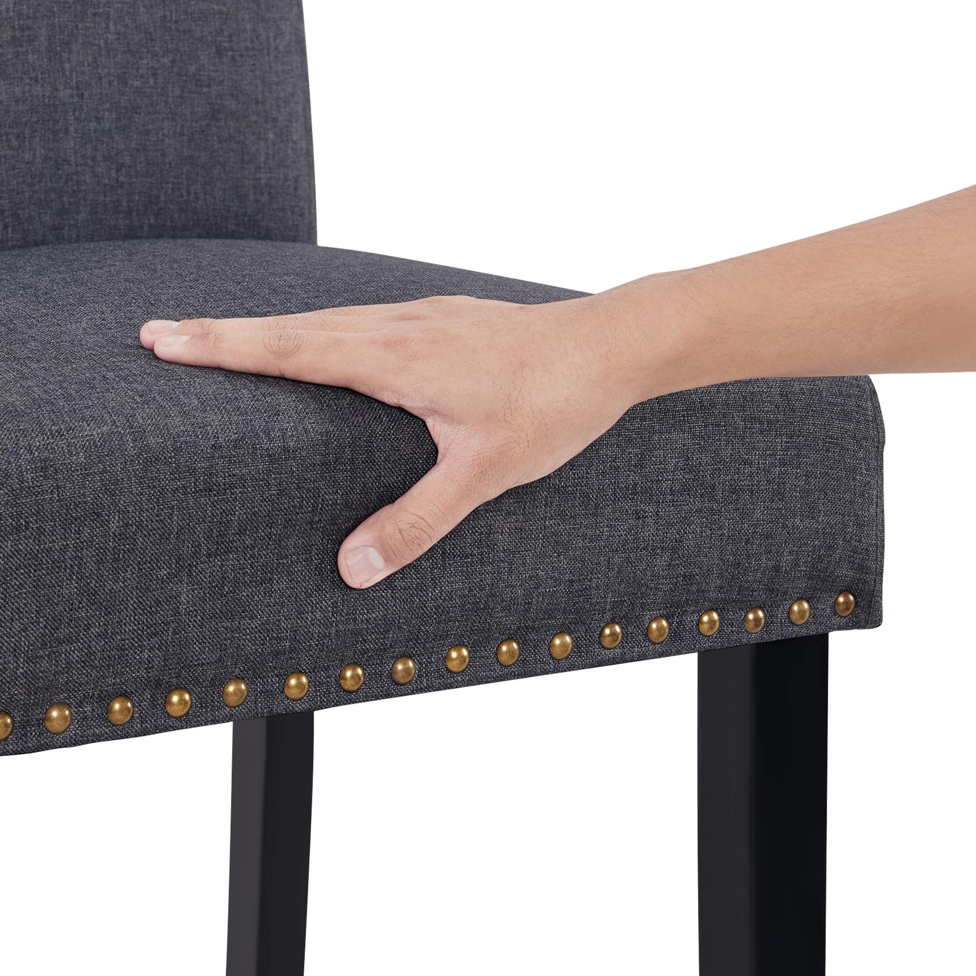 Yaheetech 2-Pack Dark Gray Armless Dining Chairs - Rubber Wood Legs & Non-Woven Fabric Upholstery for Kitchen, Living Room, Hotel, Wedding, Lounge & Reception Areas | Modern Comfort Seating for Home & Commercial Use