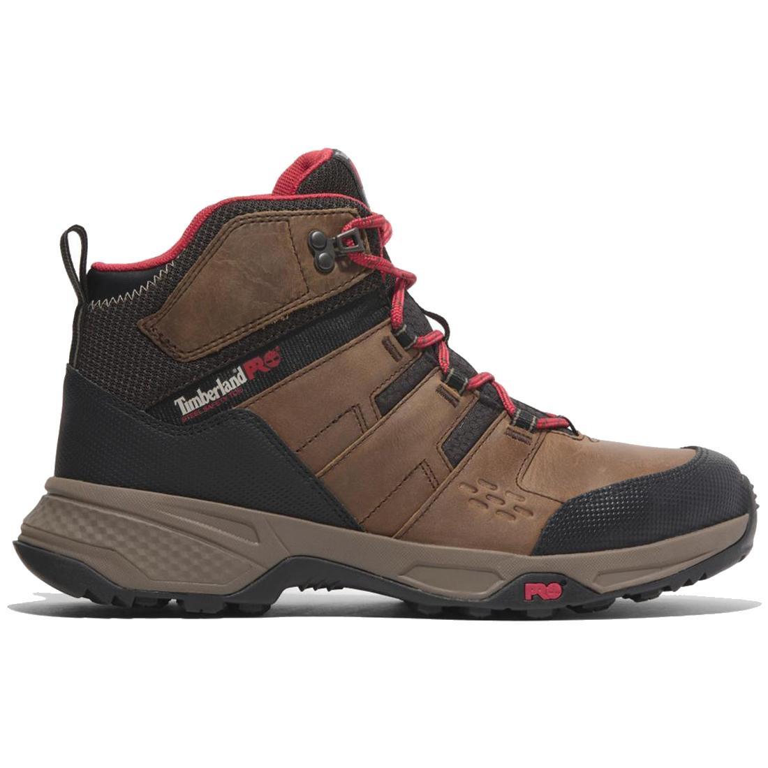 Switchback Lt 6 Inch Steel Toe Work Boots for Men - Brown/Red Safety Shoes - OSHA Compliant Work Boots for Construction, Warehouse & Outdoor Jobs