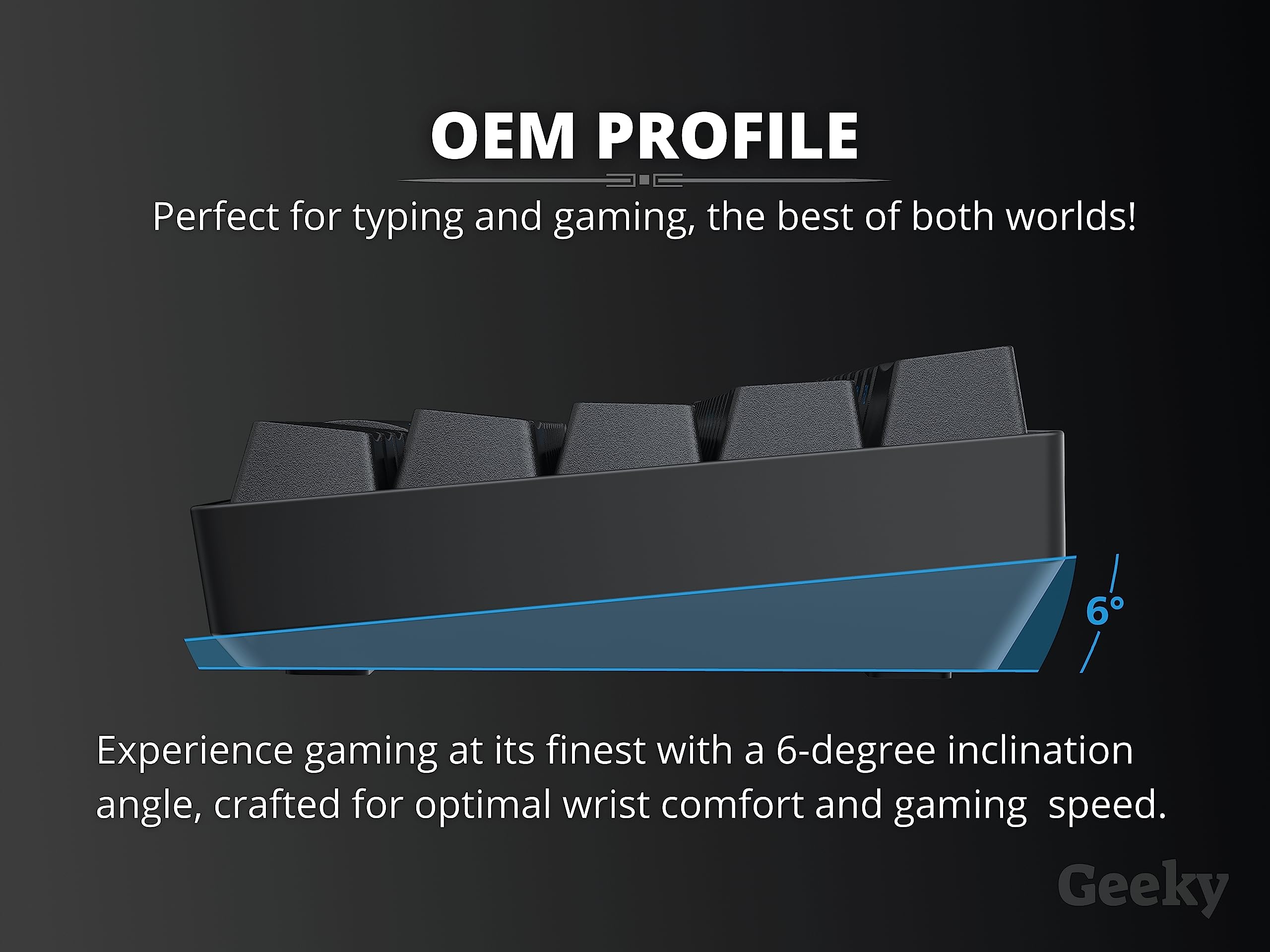 Geeky GK61 60% Hot Swappable Mechanical Gaming Keyboard - 61 Key RGB Backlit, Blue Switches for PC & Mac (ANSI US Layout, Black) | Perfect for Esports, Coding & Office Work