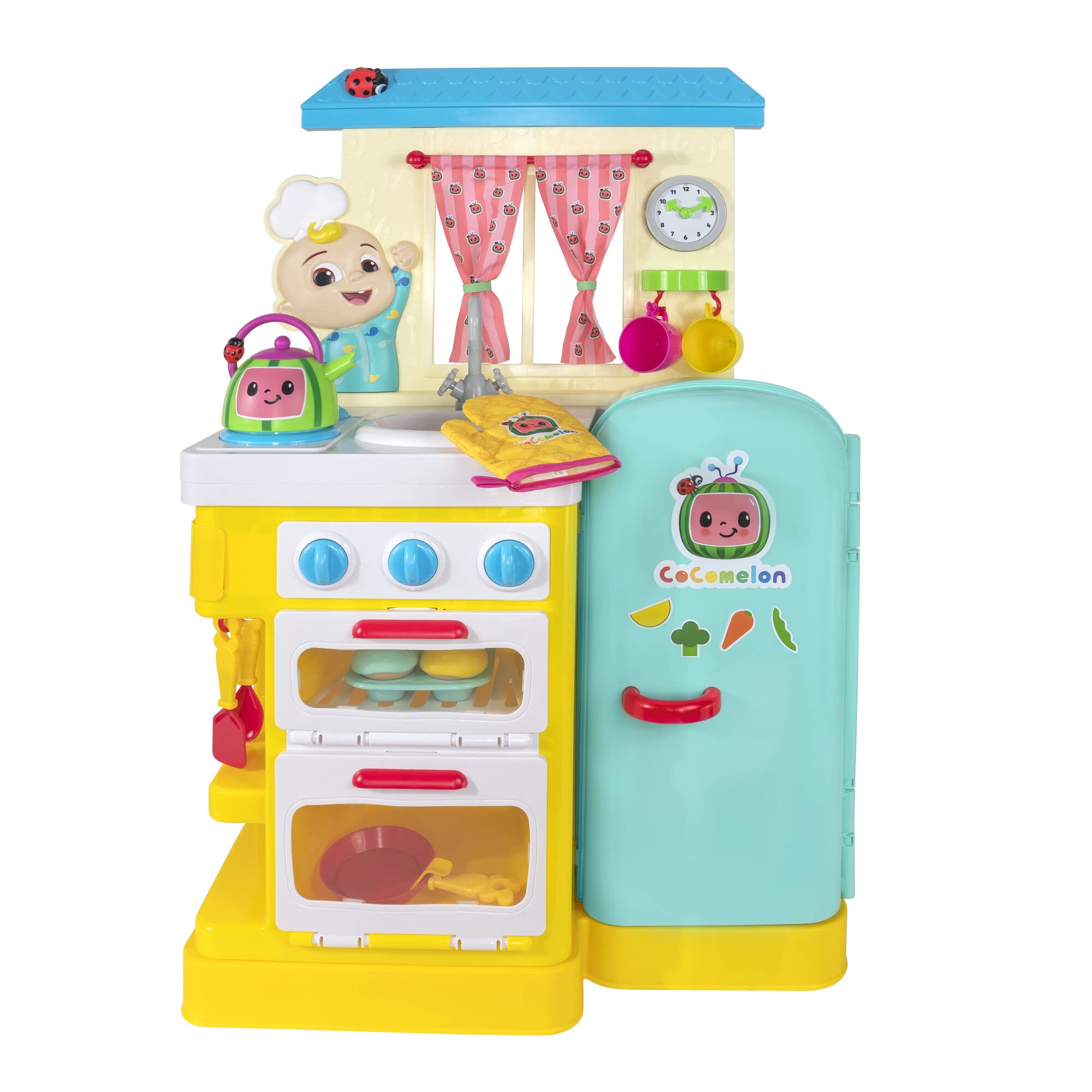 CoComelon Deluxe Kids Kitchen Toy Set with Interactive Accessories for Pretend Play
