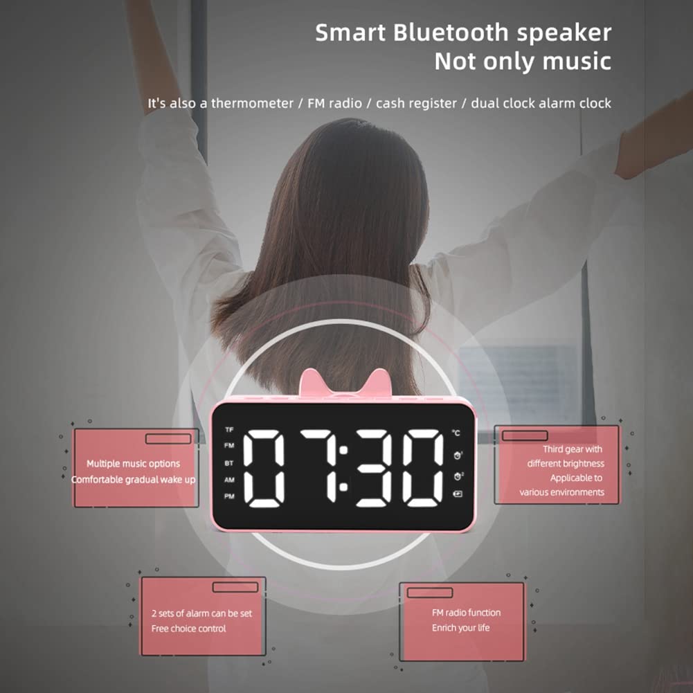Multi-Function Alarm Clock Radio with USB Charger - Digital Desk Clock for Bedroom, Office & Travel - White | Wake-Up Light, FM Radio, Snooze Function (Perfect for Home, Work & Business Trips)
