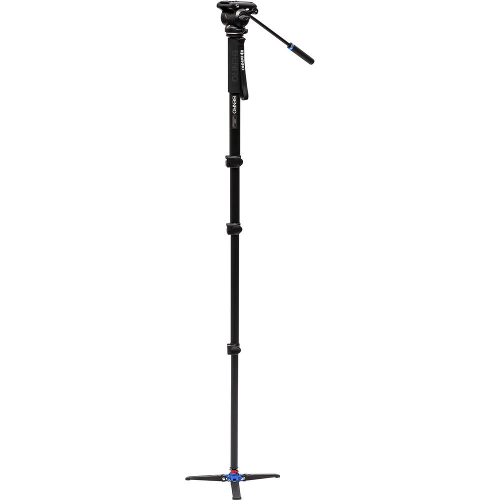 Benro A48T Professional Aluminum Monopod with Flip Locks, 3-Leg Base & S4PRO Video Head - Perfect for Photography, Videography & Travel