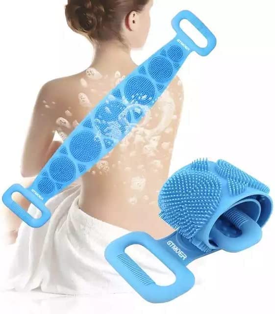 TopFinder® 28 Inch Silicone Back Scrubber - Exfoliating Bath Brush for Men & Women, Deep Cleansing Body Scrubber for Shower & Spa, Soft Skin Exfoliator for Smooth & Healthy Skin - Perfect for Back, Shoulders & Hard-to-Reach Areas