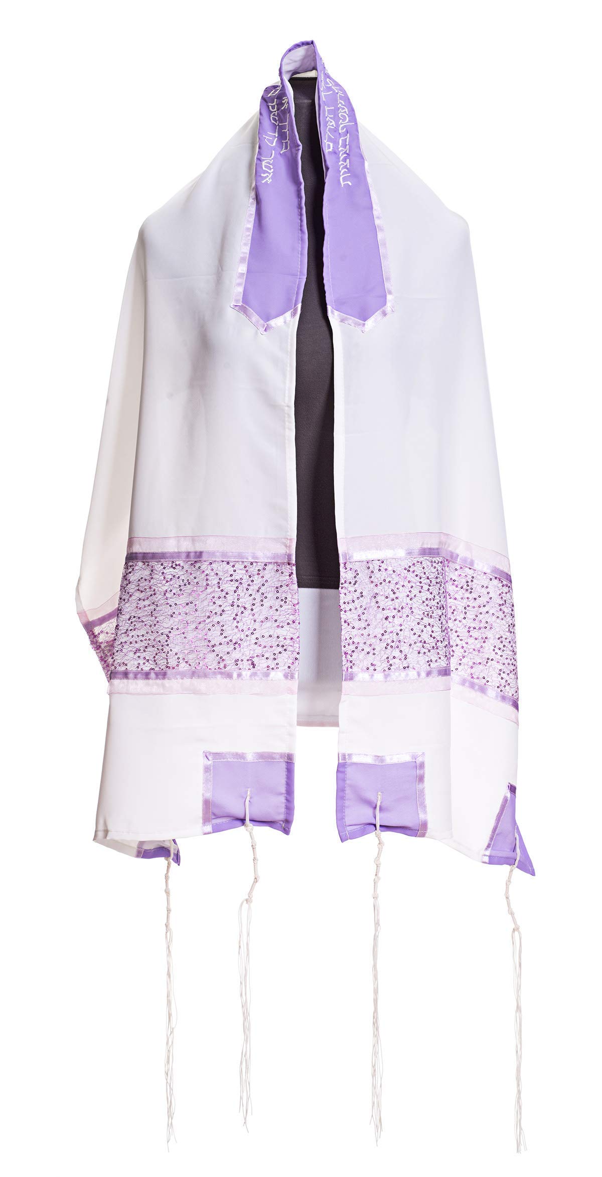 Personalized Women's Tallit Shawl - Delicate Purple Bubbles Design for Bat Mitzvah | Handmade Jewish Prayer Shawl from Israel | Perfect for Synagogue, Coming of Age Ceremonies & Special Occasions