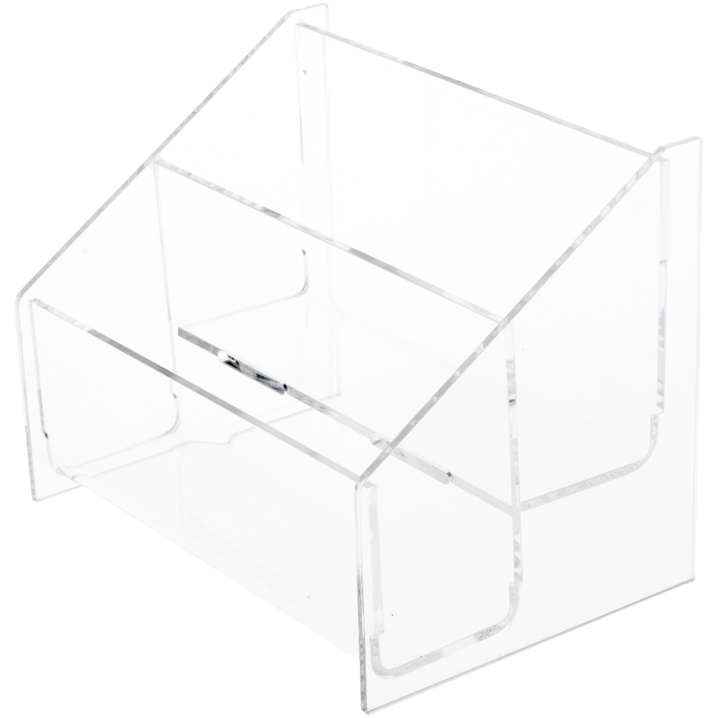 Plymor Clear Acrylic 2-Tier Countertop Display Stand for 5.8x4.1 Inch Postcards & Literature (6 Pack) - Perfect for Retail Stores, Restaurants, and Office Organization