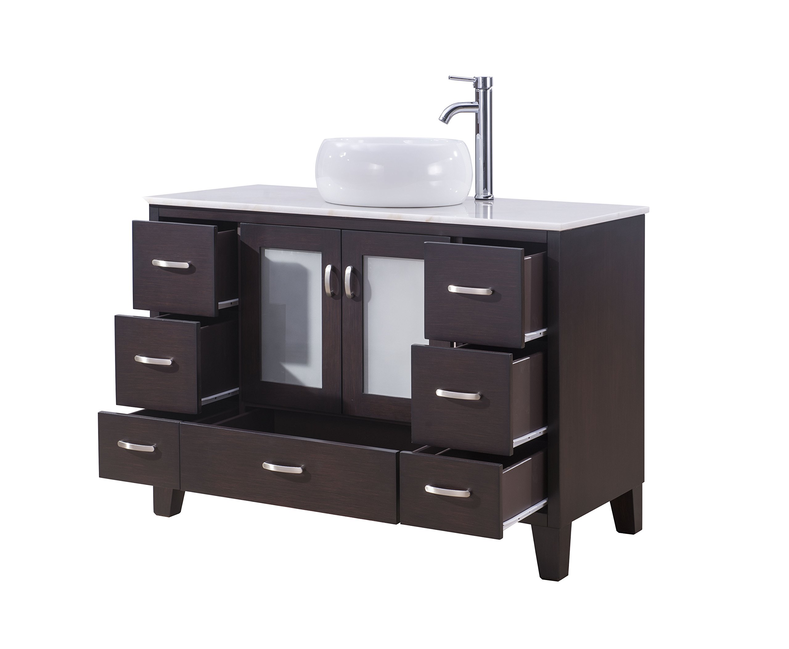 46-Inch Modern Single Sink Bathroom Vanity with Soft-Close Drawers - Model 2292 | Perfect for Master Bathrooms, Guest Suites & Small Space Remodels