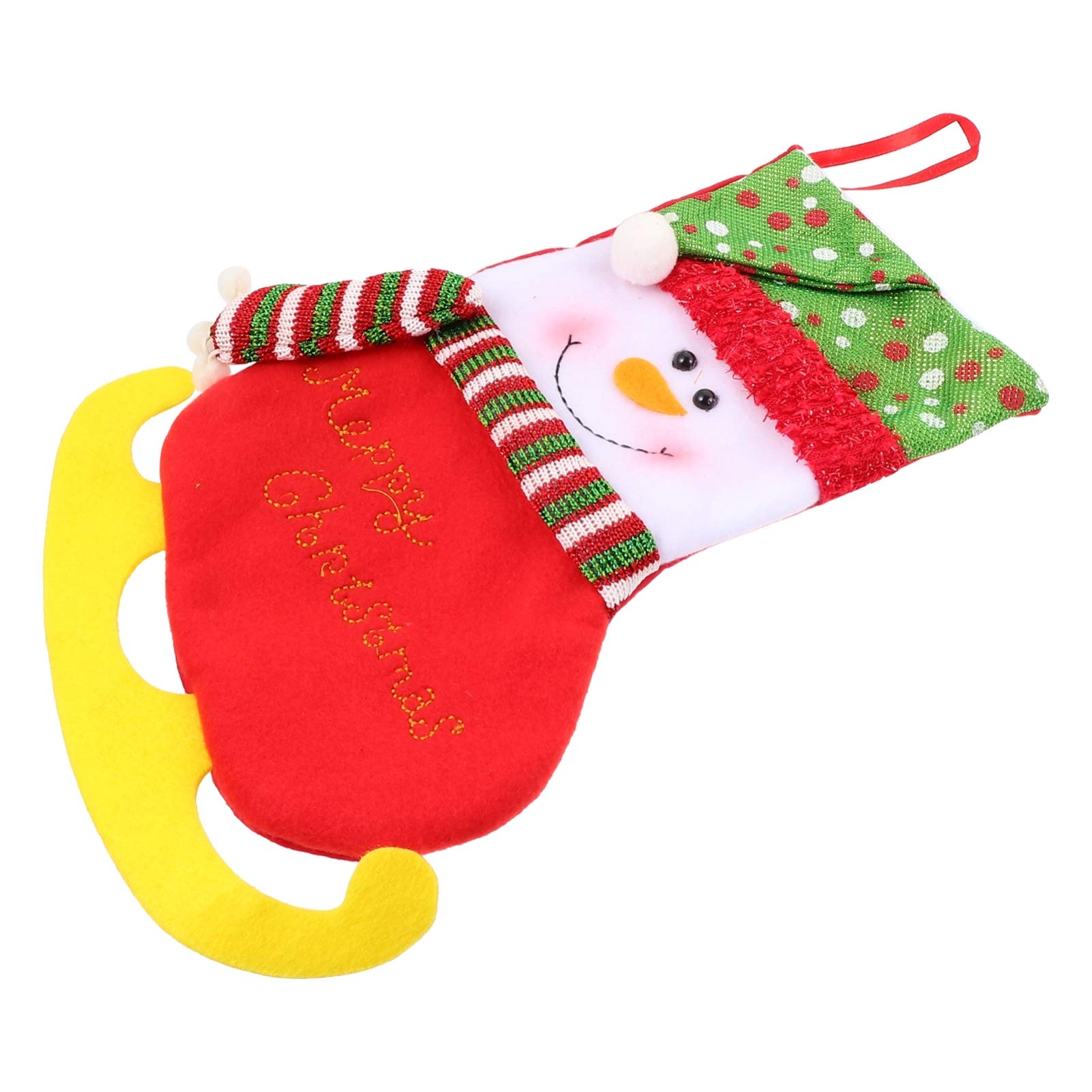 Christmas Candy Bags Stocking Fabric Sack - Kids Treat Sock Pouch for Tree & Fireplace Hanging Decorations - Snowman Style Party Favors, Gifts & Candy Storage - Perfect for Holiday Parties, Gift Exchanges & Christmas Decor