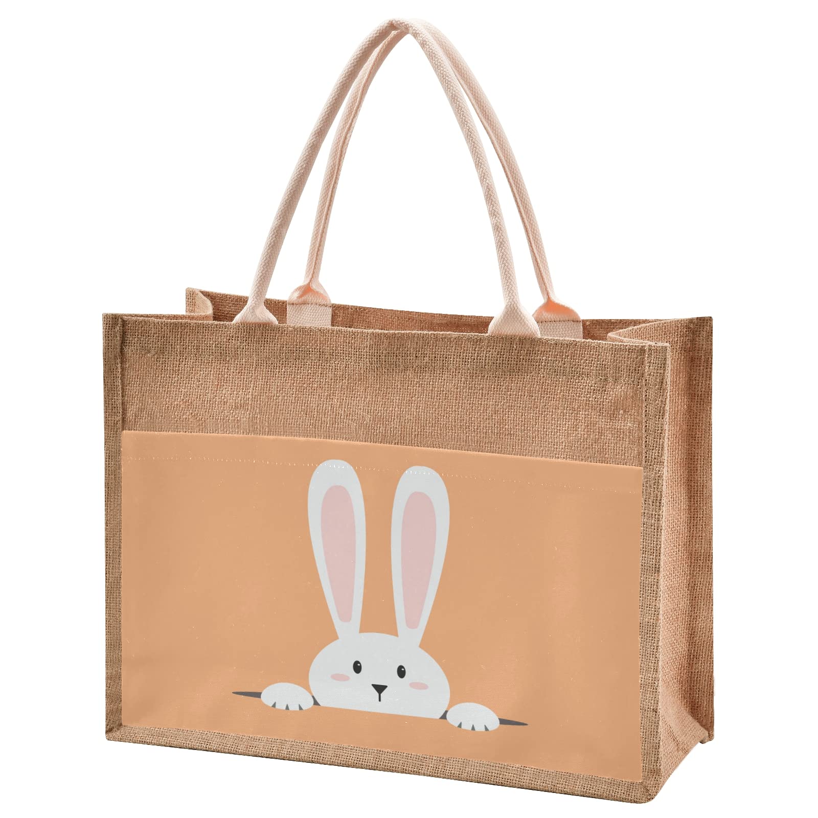 Eco-Friendly Small Burlap Tote Bag for Women - Stylish Reusable Grocery Shopping Purse - Perfect for Farmers Market, Beach & Everyday Use
