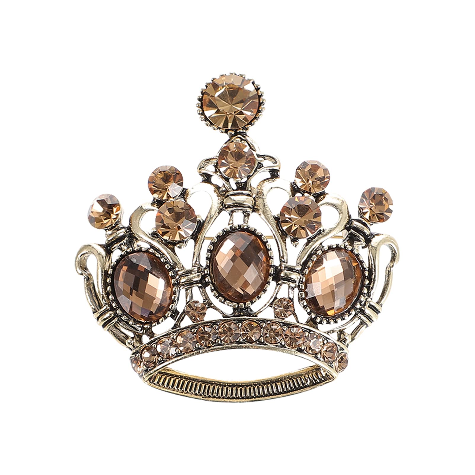 Elegant Crown Alloy Brooch for Women - 2Pcs Set, Delicate Lapel Pin for Blazers, Dresses & Coats - Perfect for Weddings, Parties & Office Wear