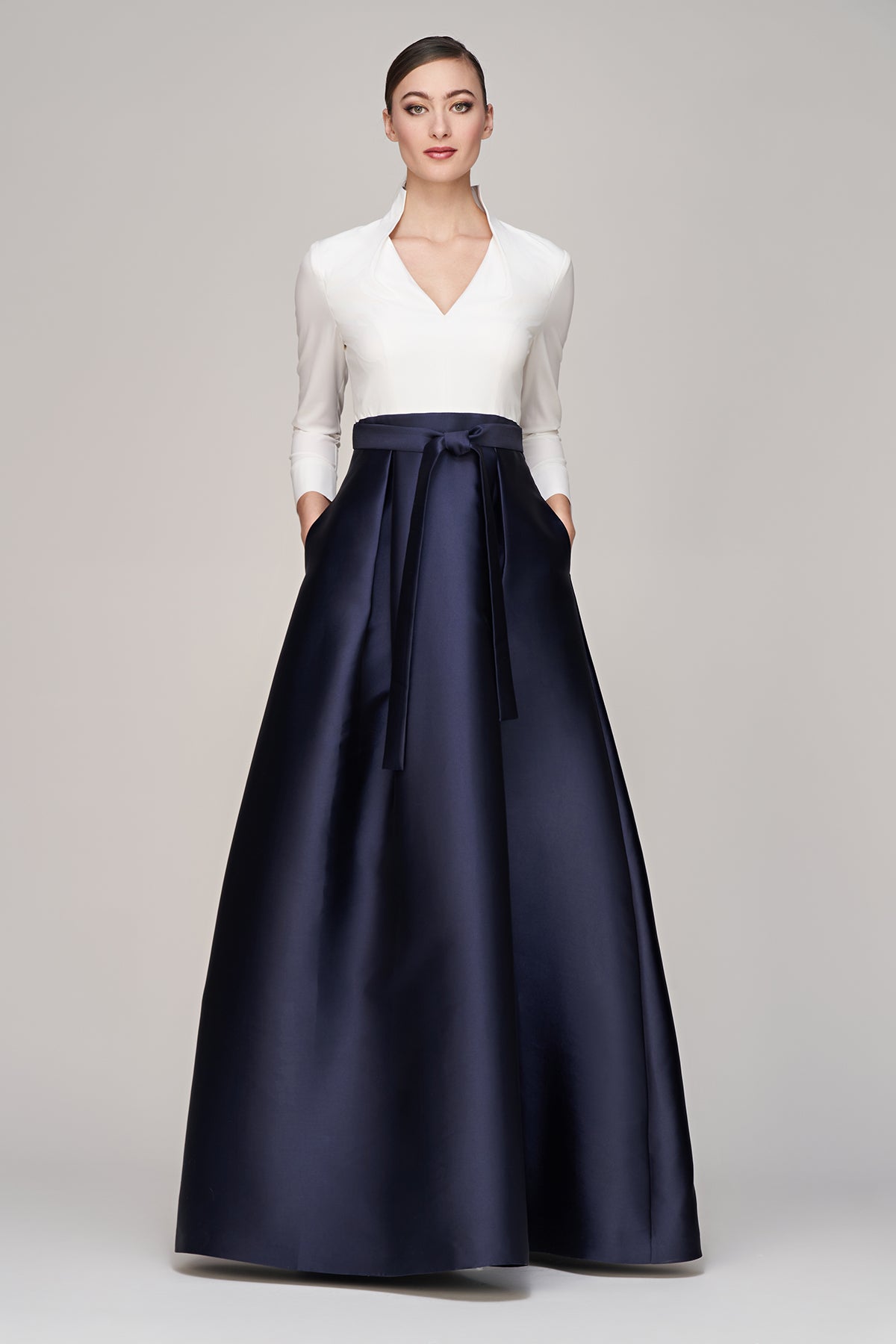 Phoebe Gown in White & Twilight - Elegant Evening Dress for Prom, Wedding & Formal Events