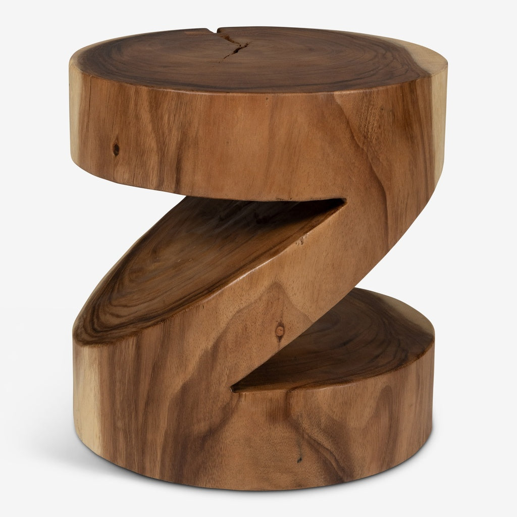 Anchali Natural Wood Accent Stool - Small Ottoman Footrest for Living Room, Bedroom, or Entryway - Rustic Home Decor Stool with Sturdy Construction