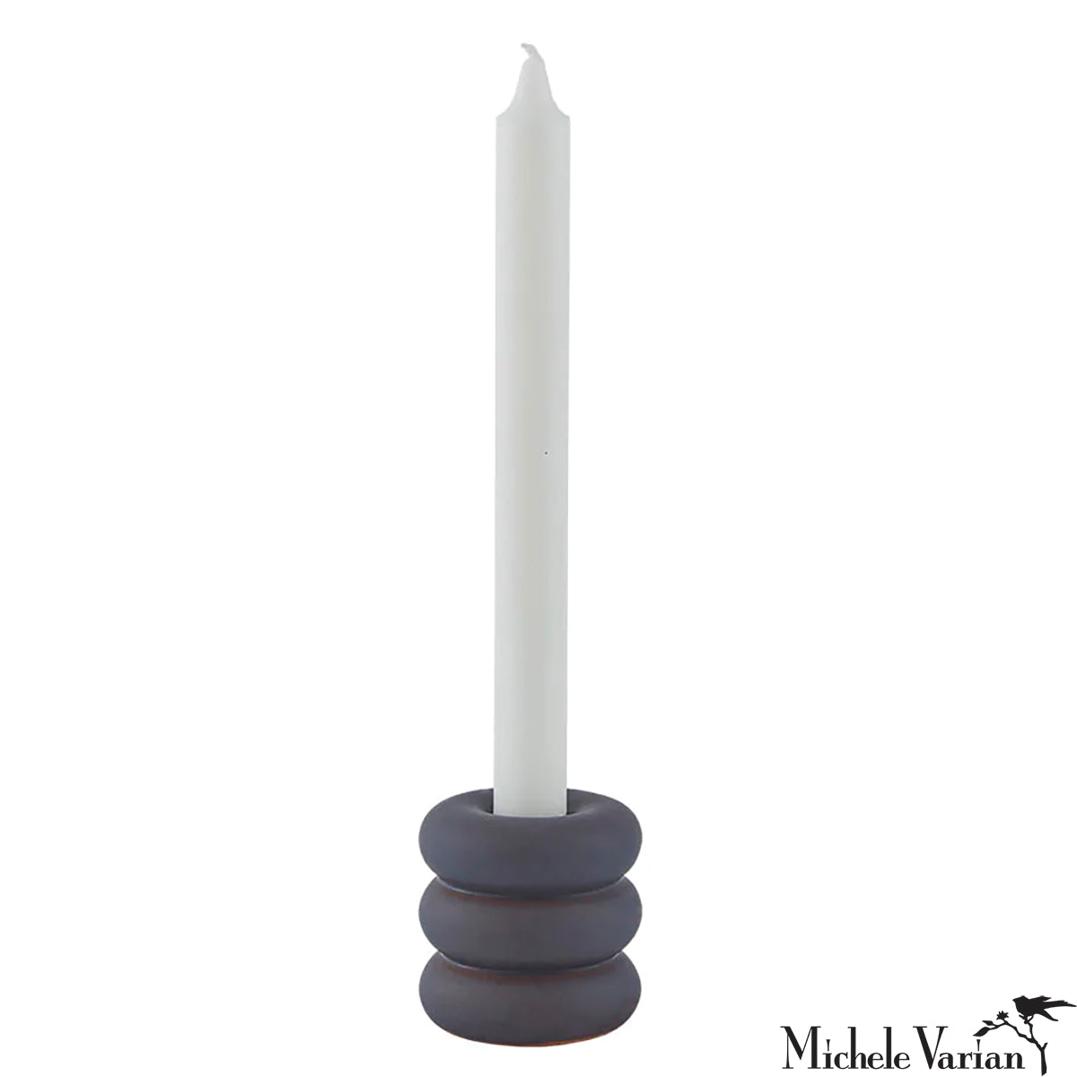 Handmade Navy Blue Ceramic Donut Candle Holder - Decorative Home Decor for Living Room, Bedroom, and Wedding Centerpieces