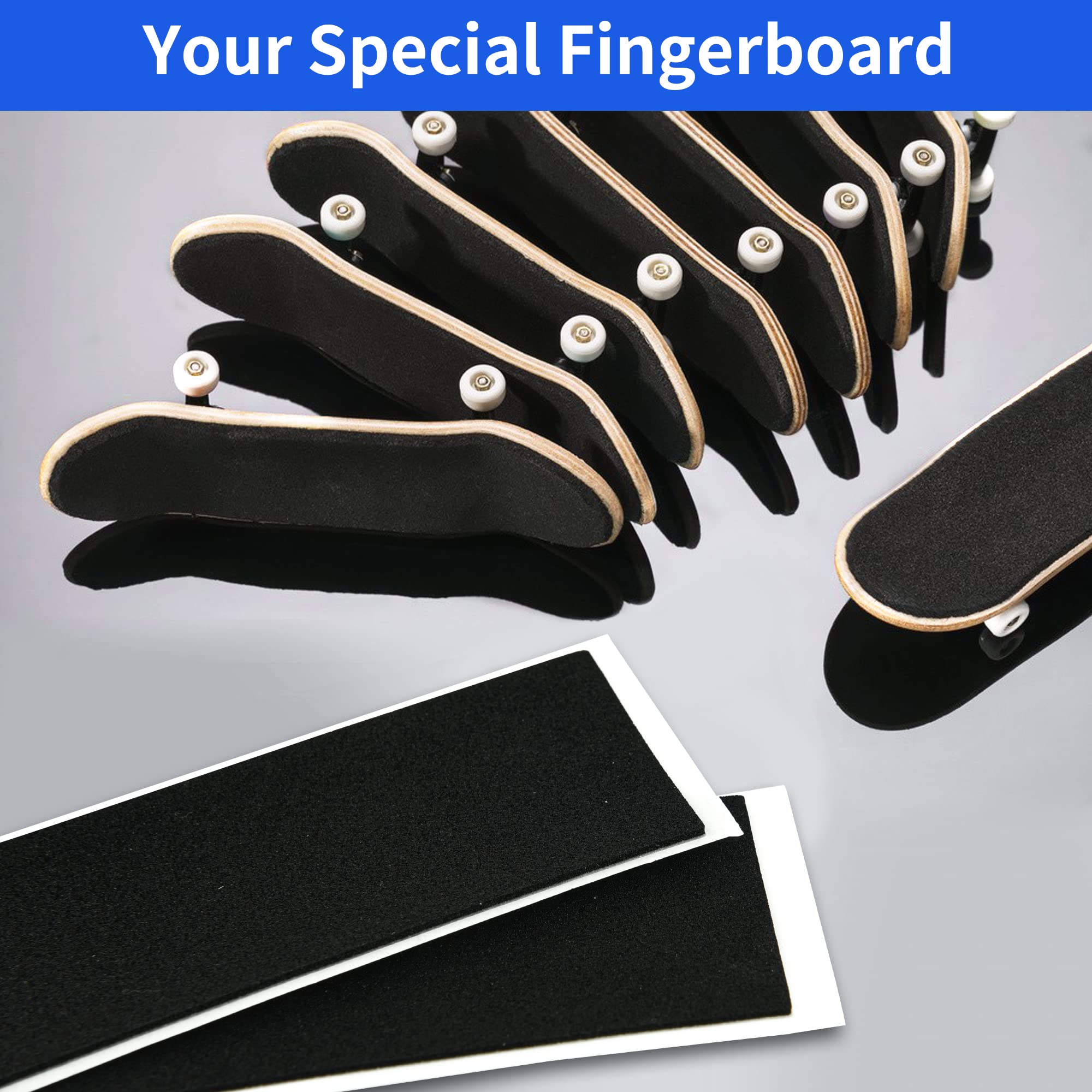 12PCS Black Foam Grip Tape for Fingerboards - 110mm x 38mm Non-Slip Skateboard Grip Stickers | Perfect for Fingerboard Tricks, DIY Skateboard Decoration & Mini Board Customization