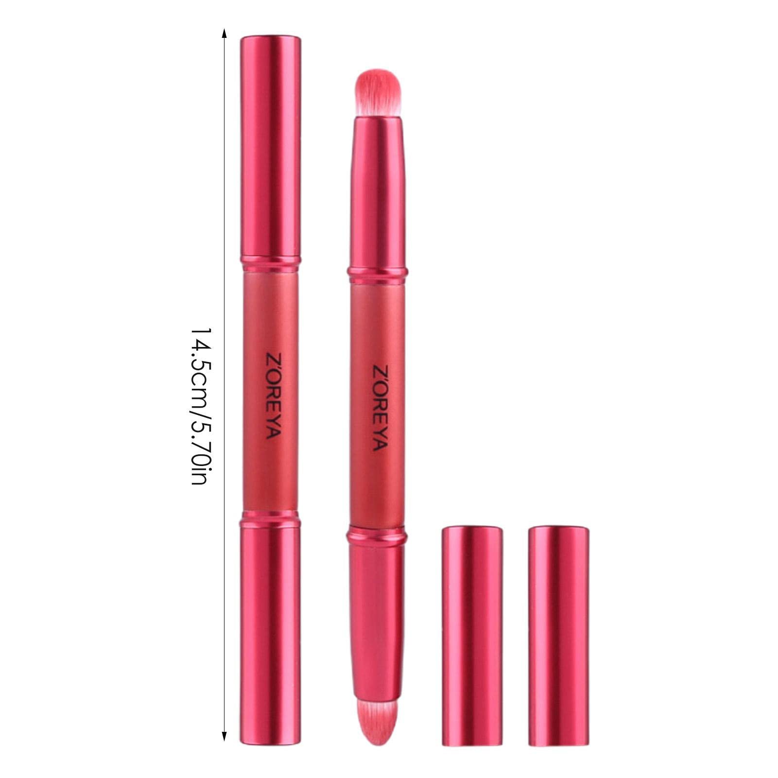Double Sided Makeup Brush for Lipstick & Eyeshadow - Professional Portable Lip Brush with Lid | Perfect for Travel, Touch-ups & Precise Lipstick Application