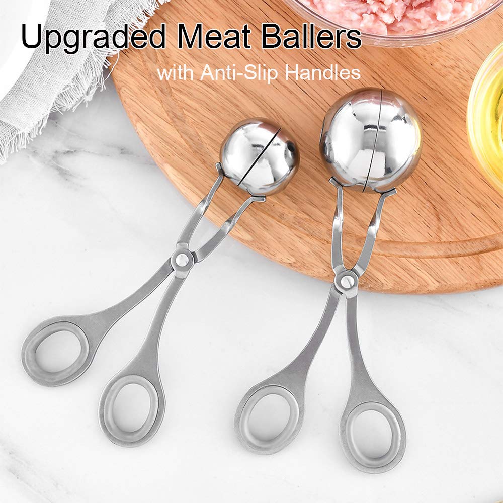 2 Pack Non-Stick Stainless Steel Meat Ballers - 1.38